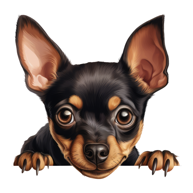 Black Brown Chihuahua Puppy Face Vinyl Sticker Decal