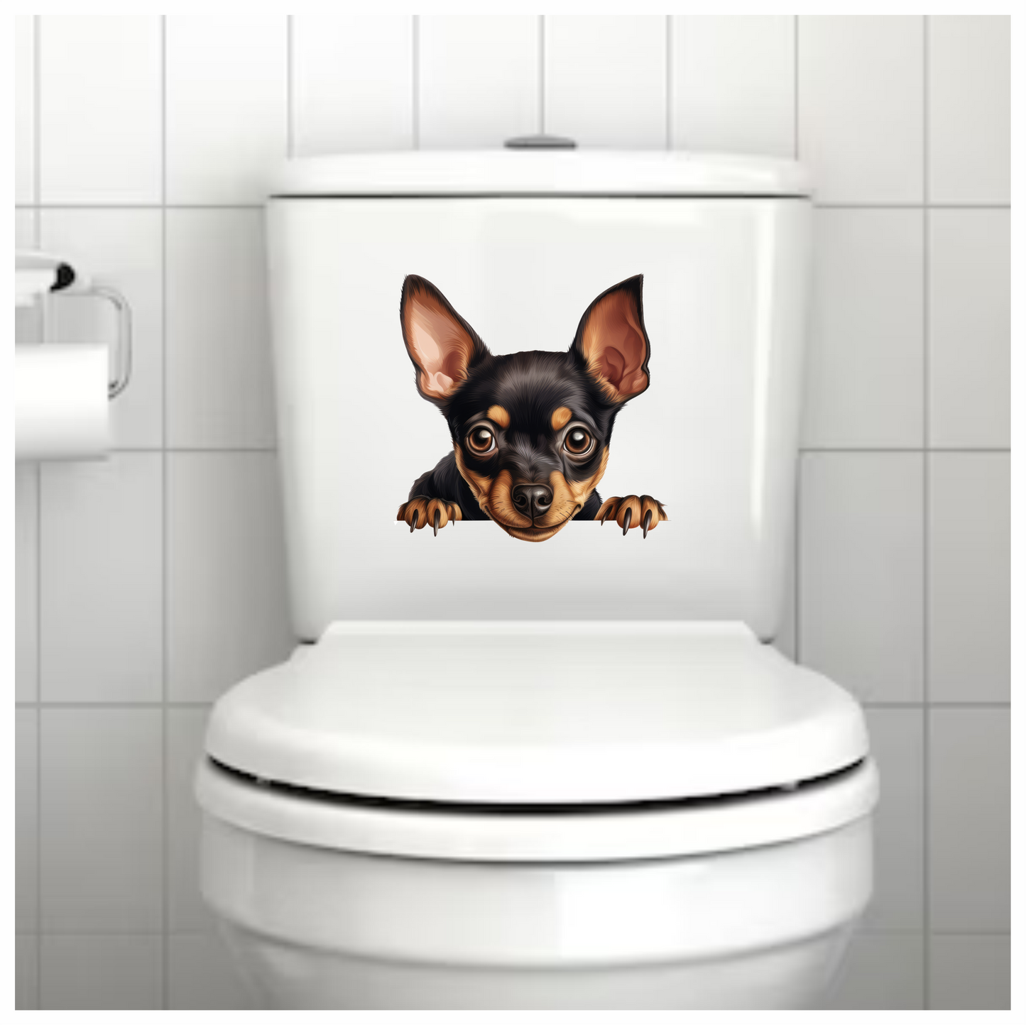 Black Brown Chihuahua Puppy Face Vinyl Sticker Decal