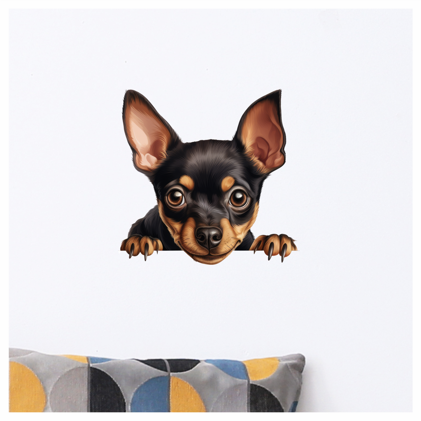 Black Brown Chihuahua Puppy Face Vinyl Sticker Decal