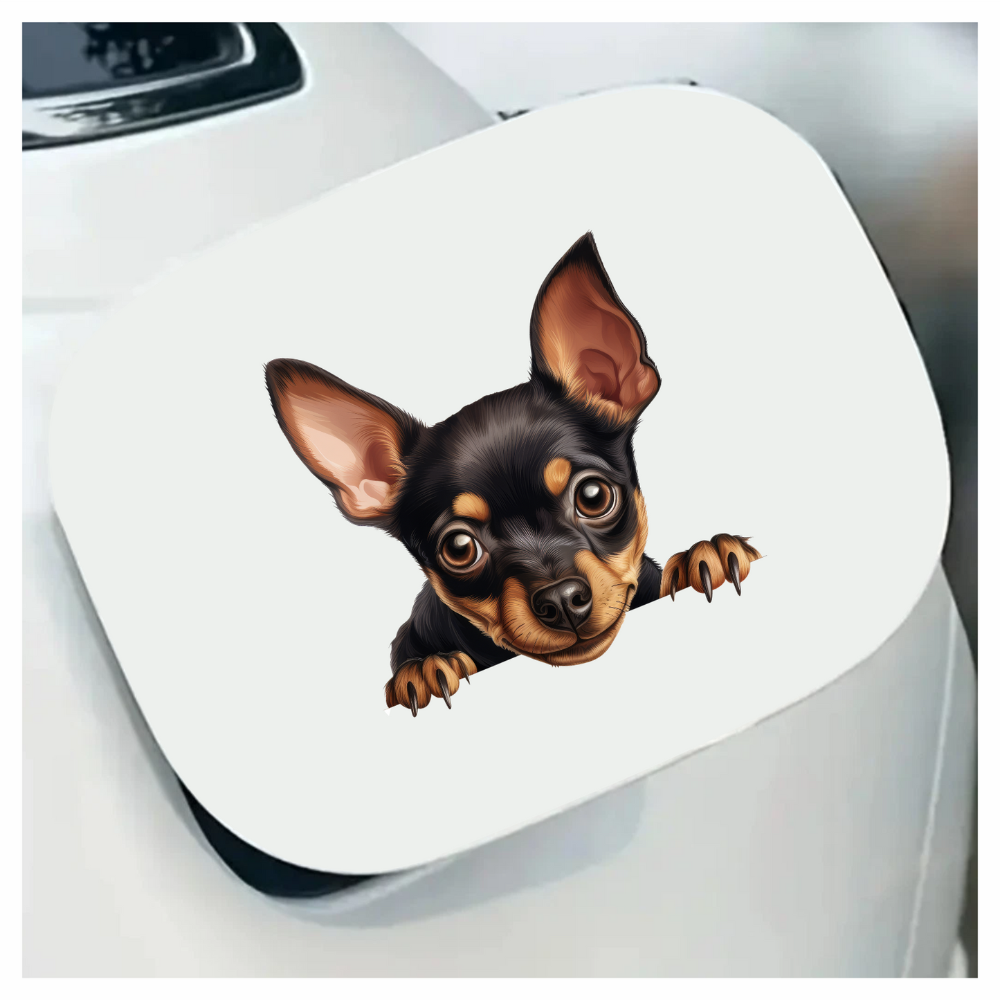 Black Brown Chihuahua Puppy Face Vinyl Sticker Decal