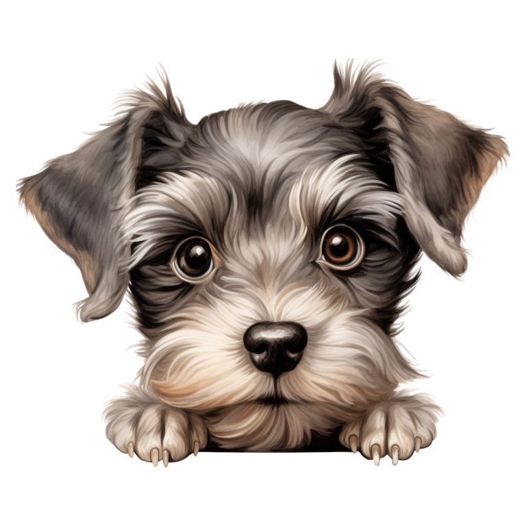 Gray Puppy Dog Terrier Cute Vinyl Sticker Decal