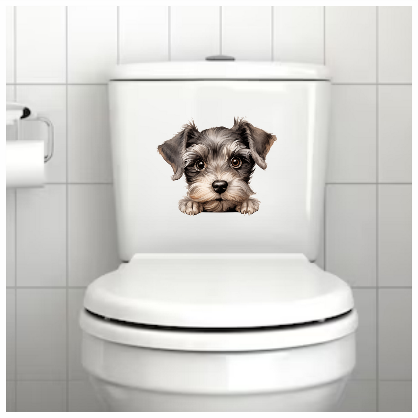 Gray Puppy Dog Terrier Cute Vinyl Sticker Decal