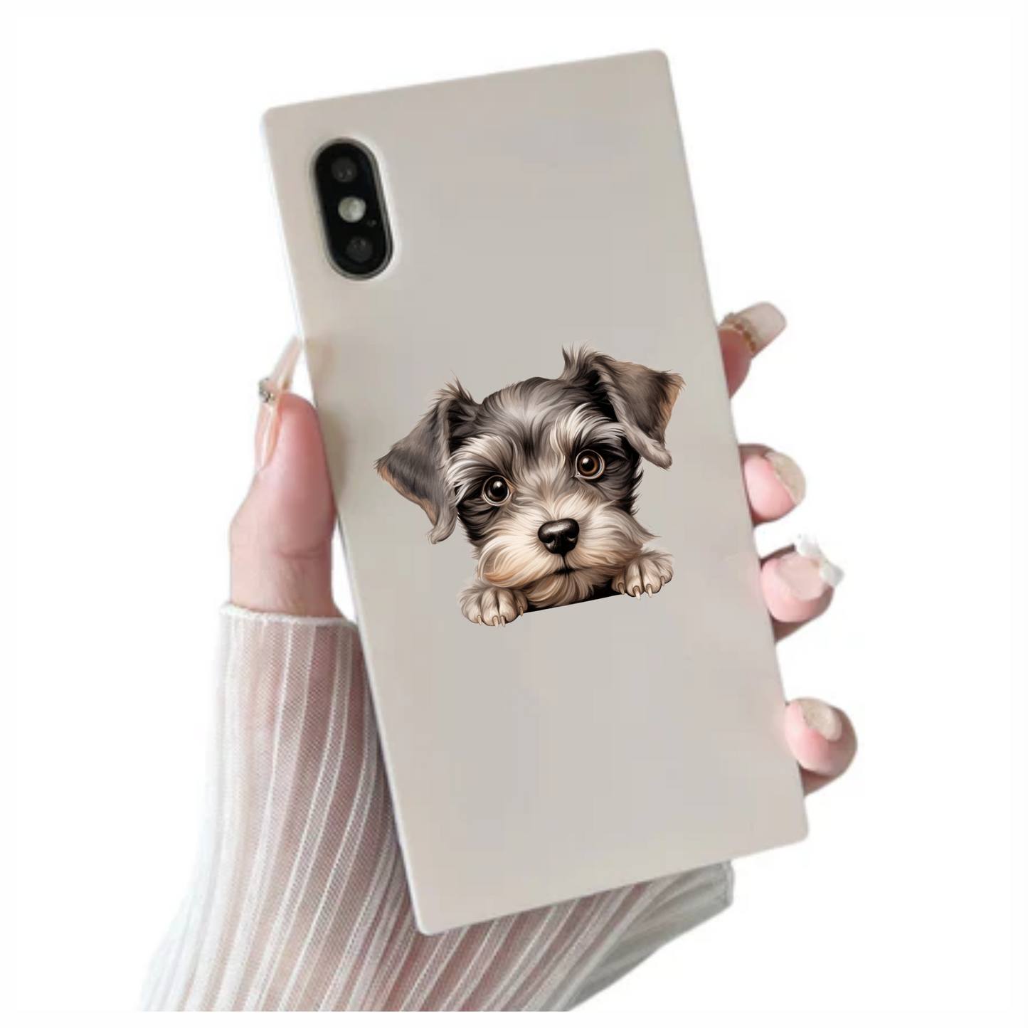 Gray Puppy Dog Terrier Cute Vinyl Sticker Decal