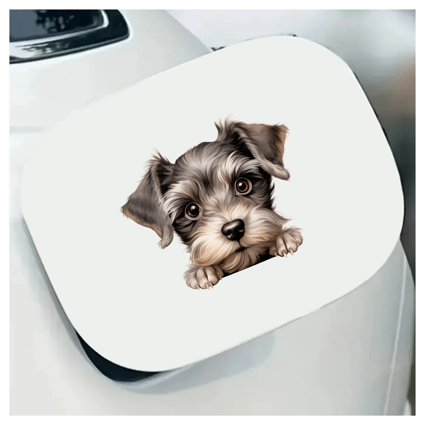 Gray Puppy Dog Terrier Cute Vinyl Sticker Decal
