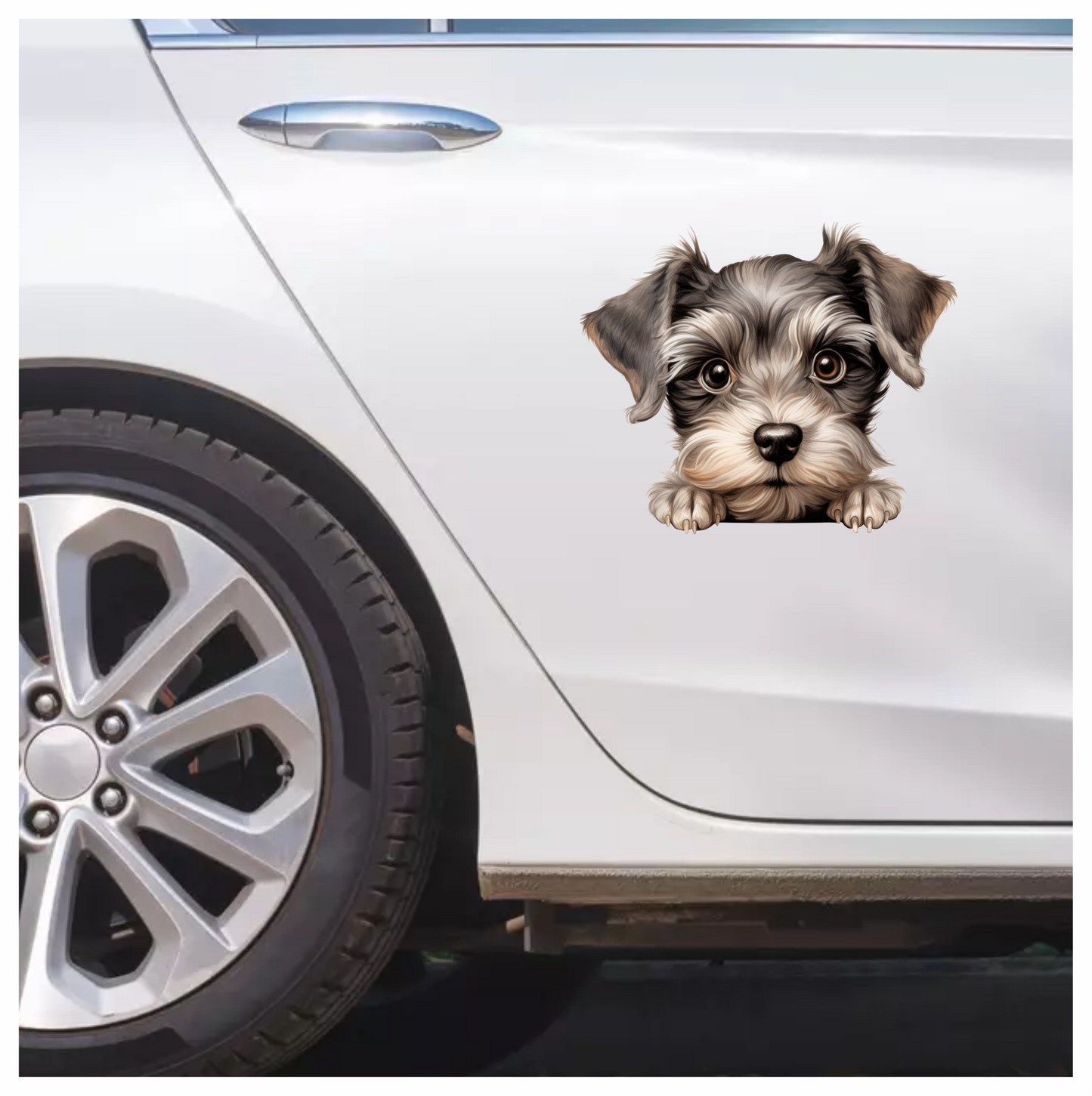 Gray Puppy Dog Terrier Cute Vinyl Sticker Decal