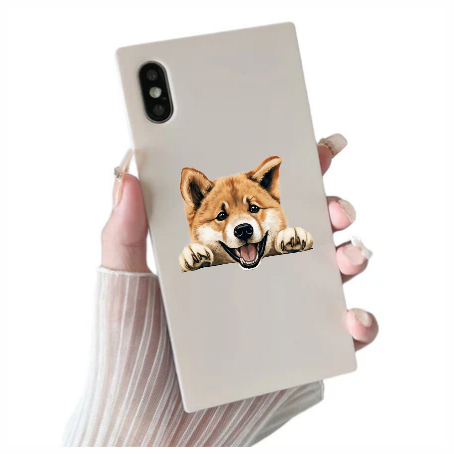 Brown Dog Puppy Happy Face Vinyl Sticker Decal