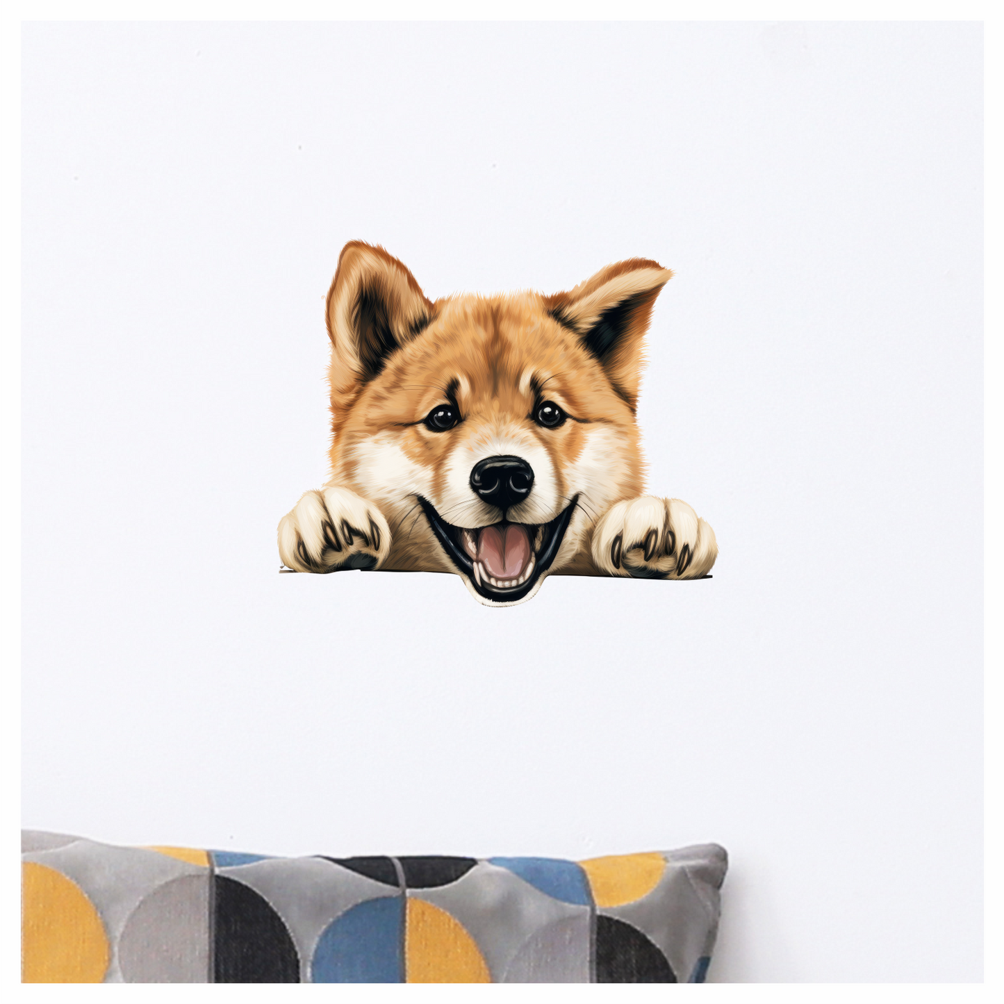 Brown Dog Puppy Happy Face Vinyl Sticker Decal