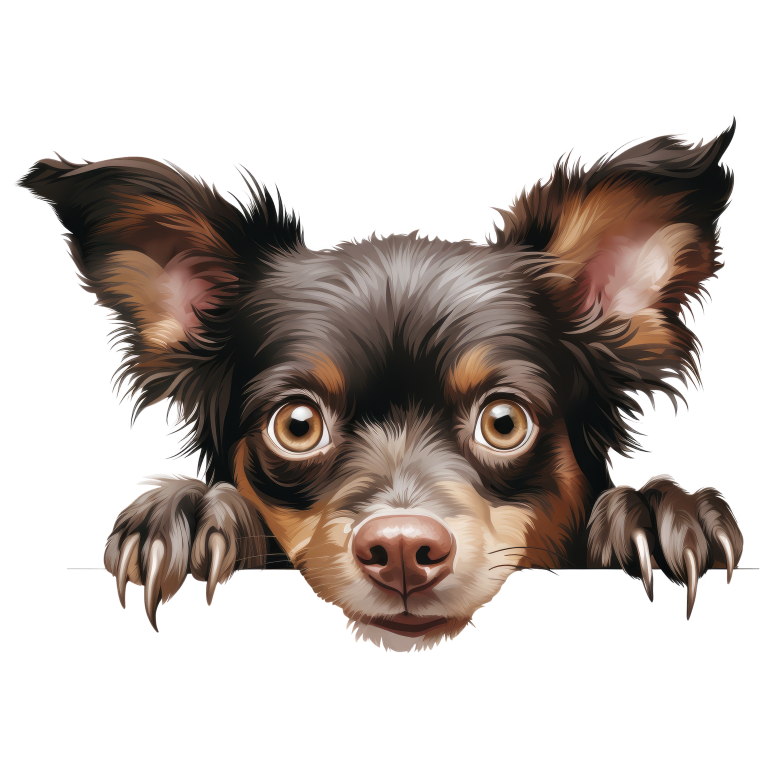 Brown Chihuahua Dog Face Paws Vinyl Sticker Decal