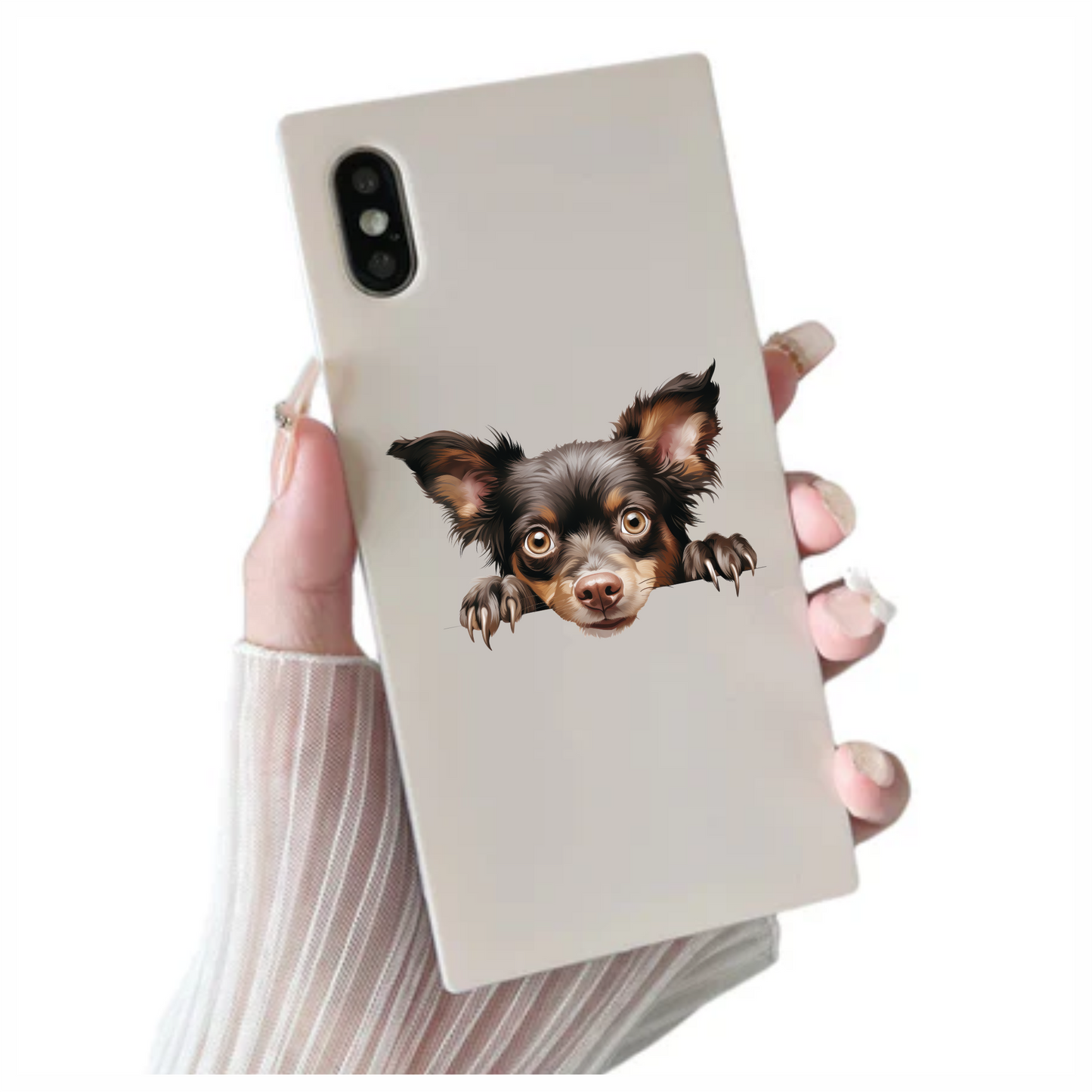 Brown Chihuahua Dog Face Paws Vinyl Sticker Decal