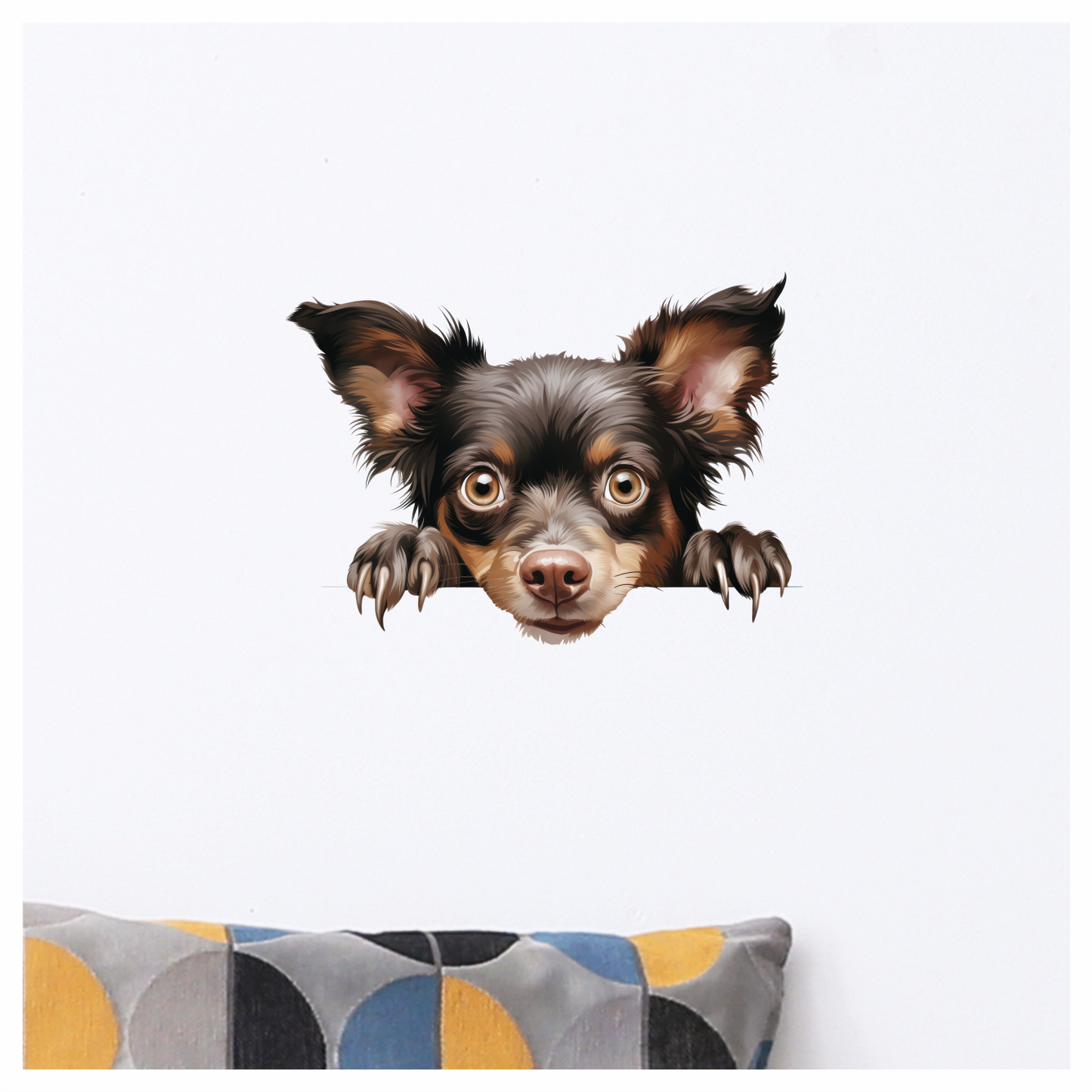 Brown Chihuahua Dog Face Paws Vinyl Sticker Decal