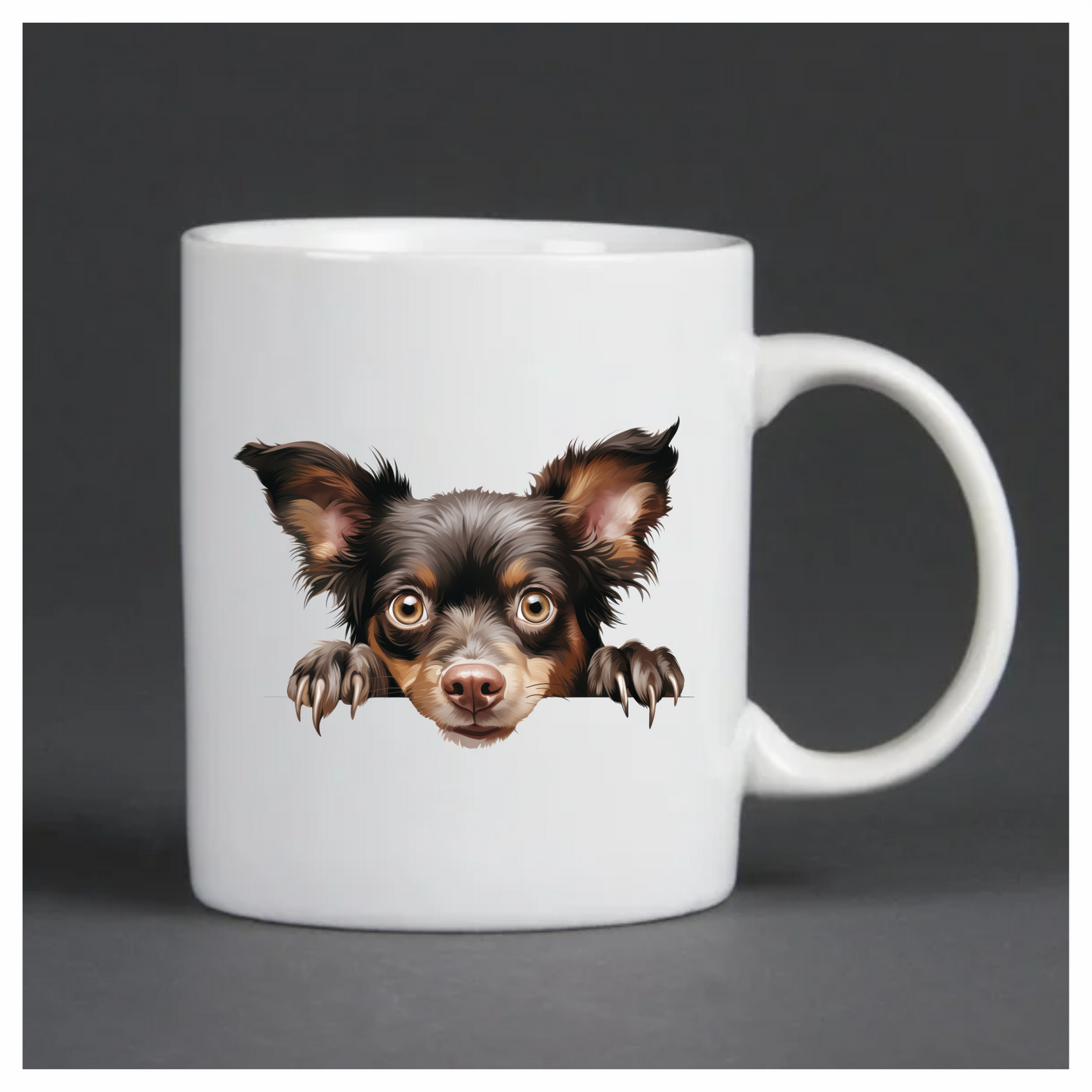 Brown Chihuahua Dog Face Paws Vinyl Sticker Decal