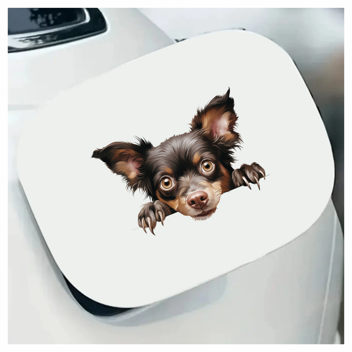 Brown Chihuahua Dog Face Paws Vinyl Sticker Decal