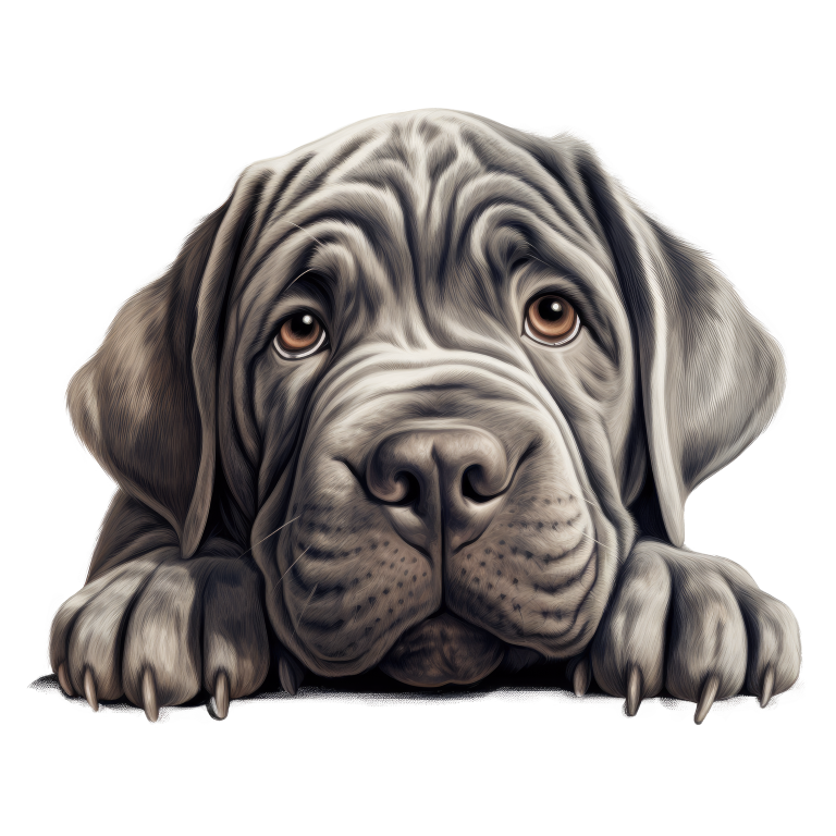 Grey Dog Mastiff Puppy Cute Vinyl Sticker Decal