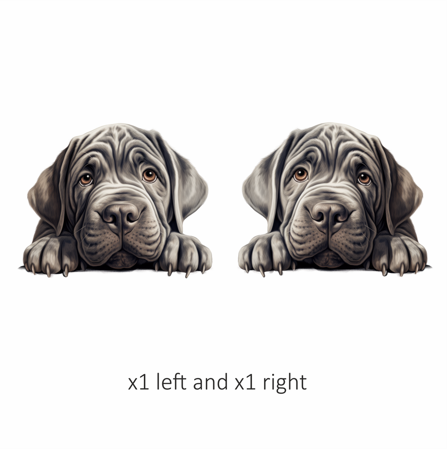Grey Dog Mastiff Puppy Cute Vinyl Sticker Decal