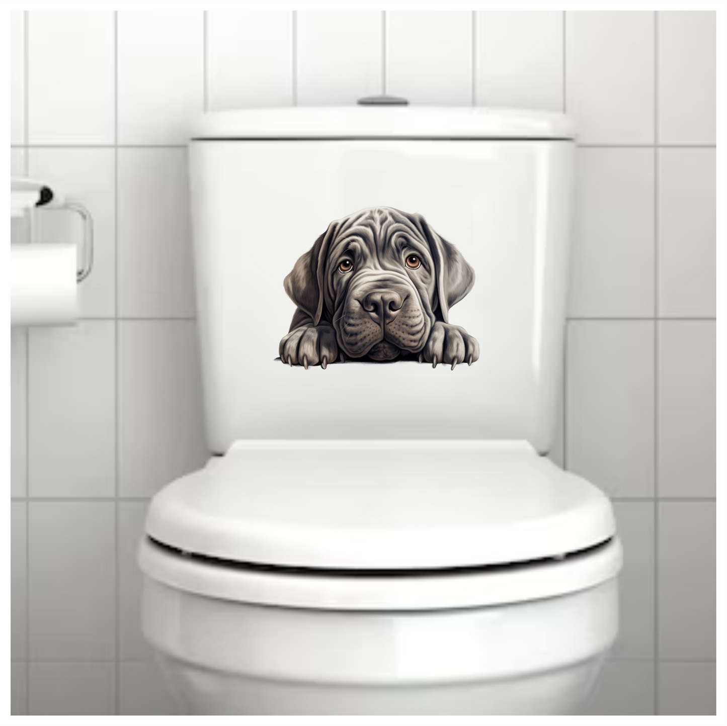 Grey Dog Mastiff Puppy Cute Vinyl Sticker Decal