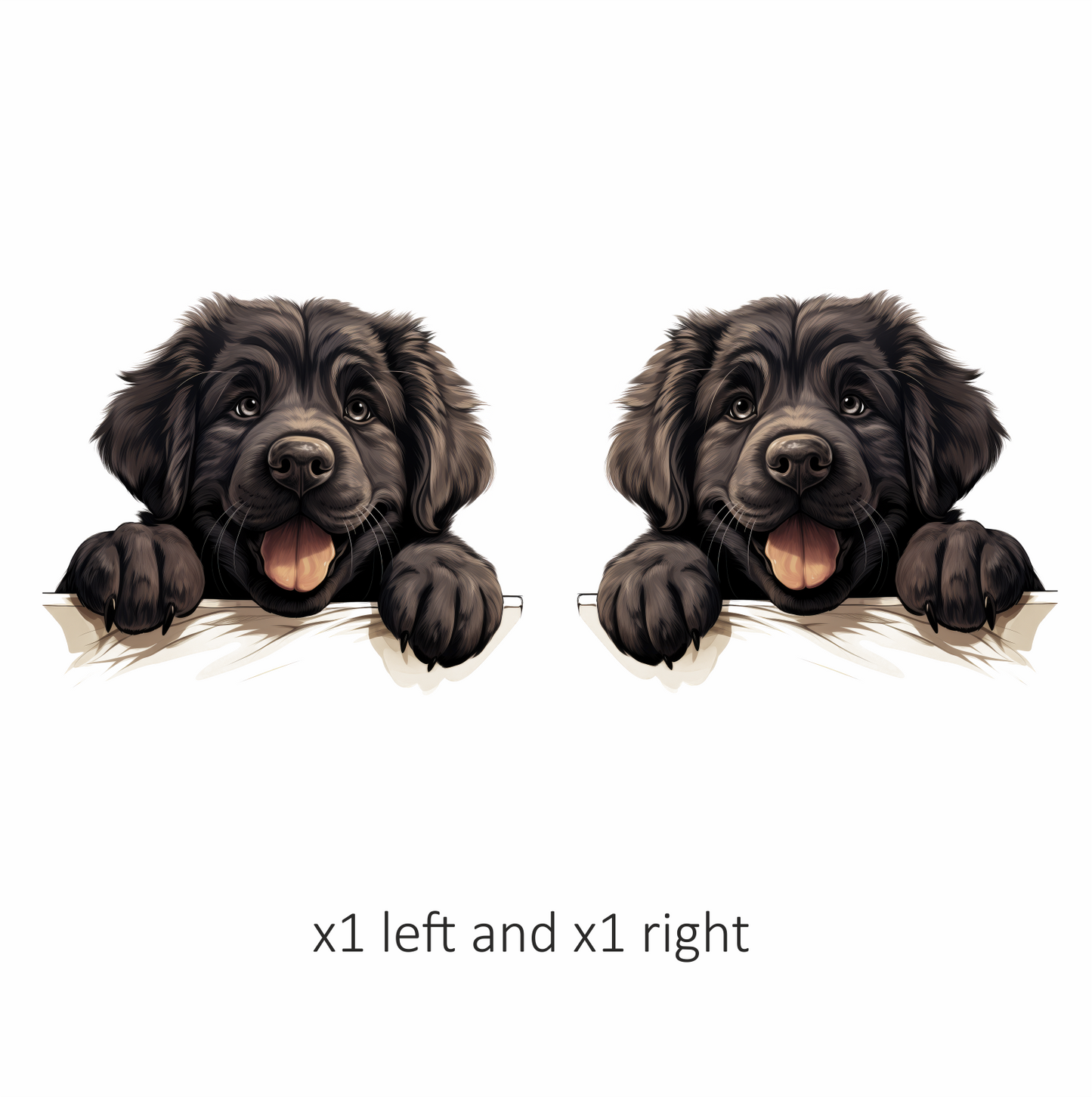 Black Dog Puppy Newfoundland Happy Vinyl Sticker Decal