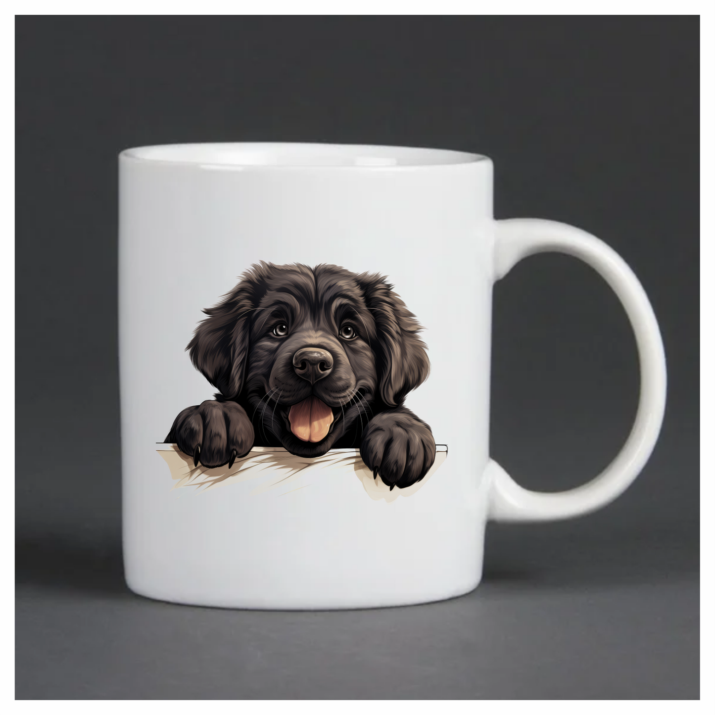 Black Dog Puppy Newfoundland Happy Vinyl Sticker Decal