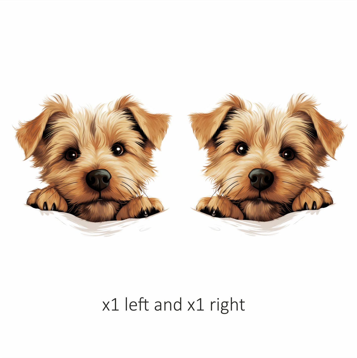 Brown Puppy Terrier Cute Face Vinyl Sticker Decal