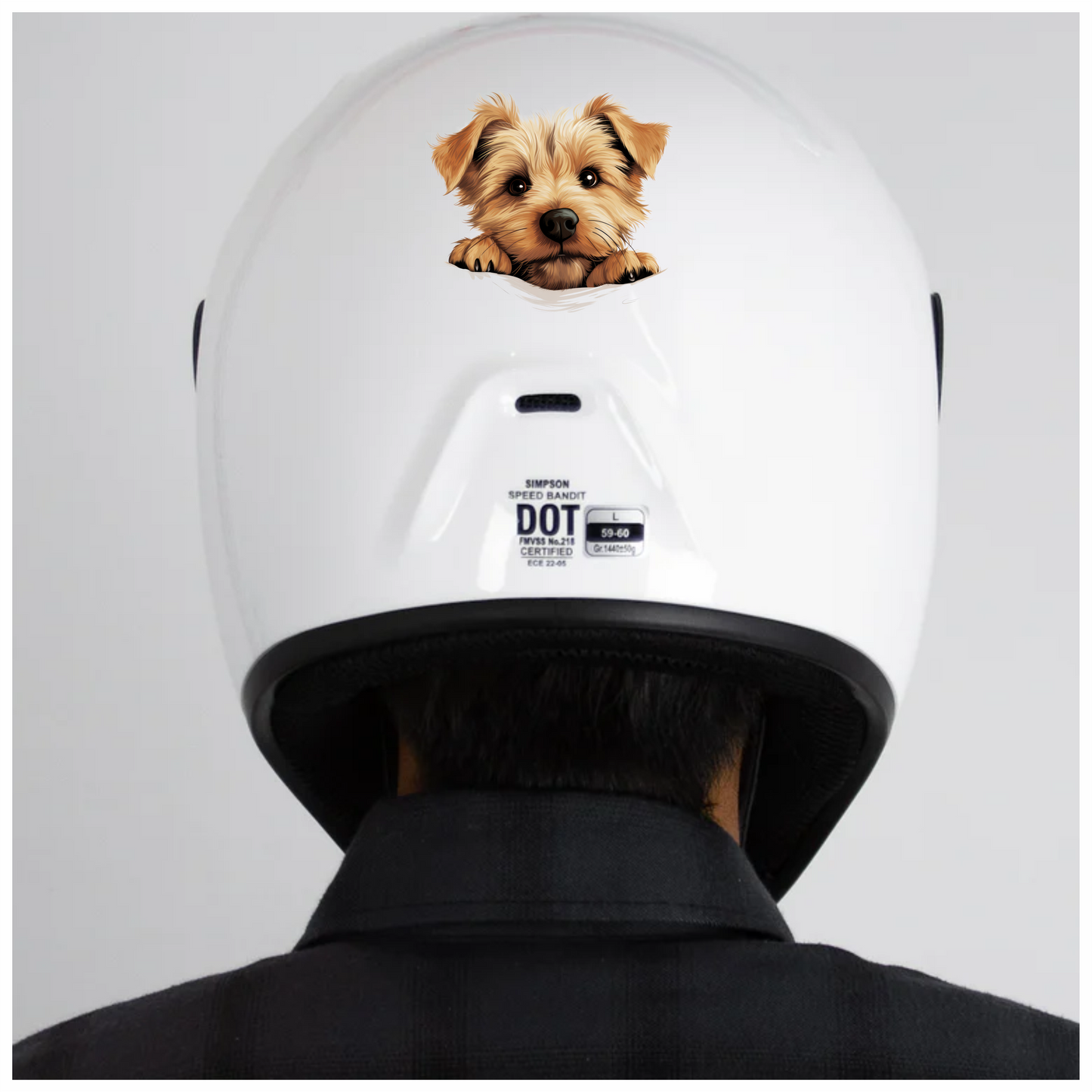 Brown Puppy Terrier Cute Face Vinyl Sticker Decal
