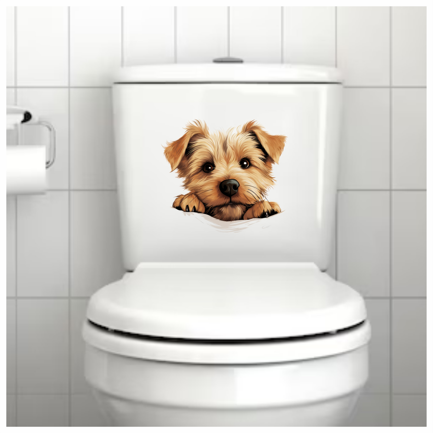 Brown Puppy Terrier Cute Face Vinyl Sticker Decal