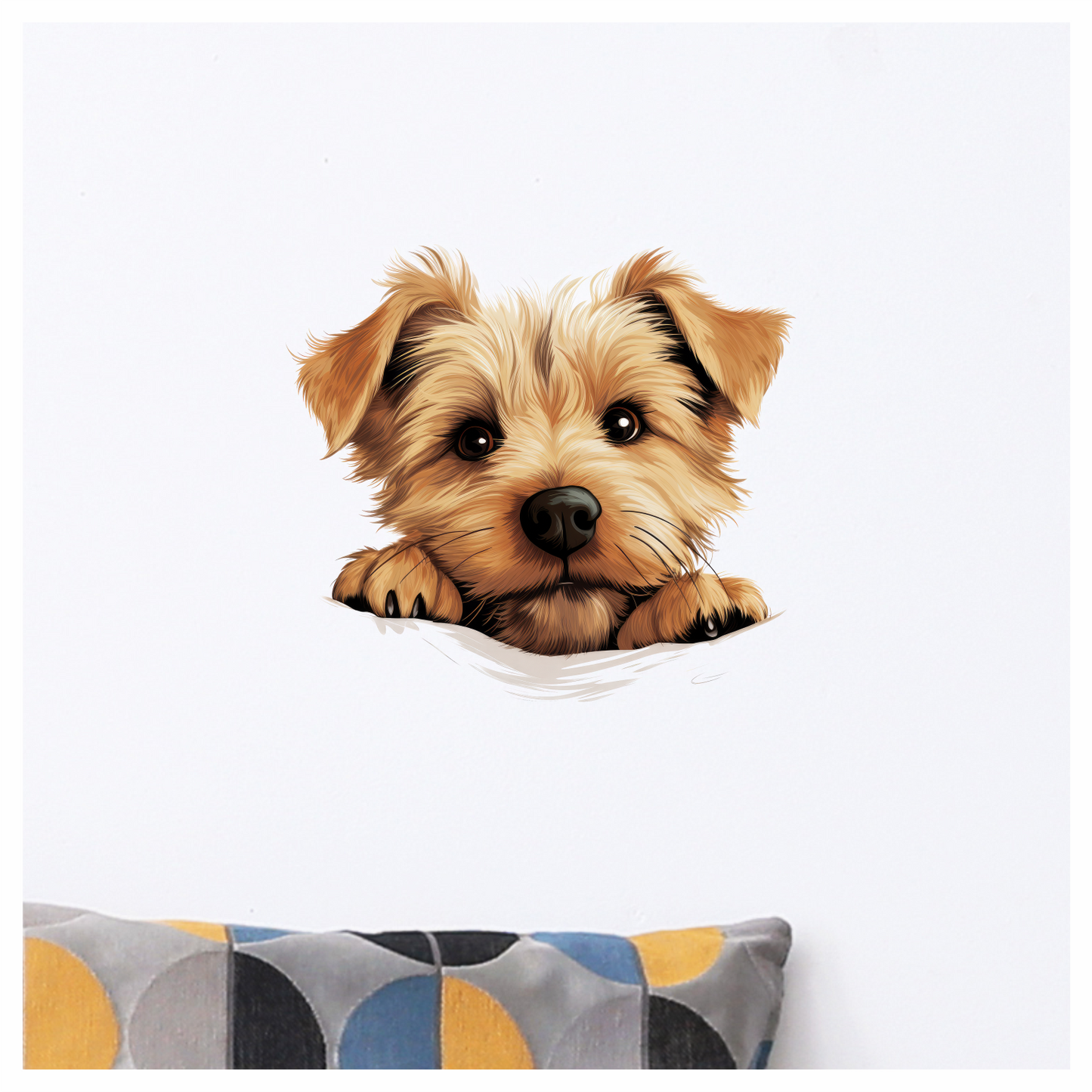 Brown Puppy Terrier Cute Face Vinyl Sticker Decal