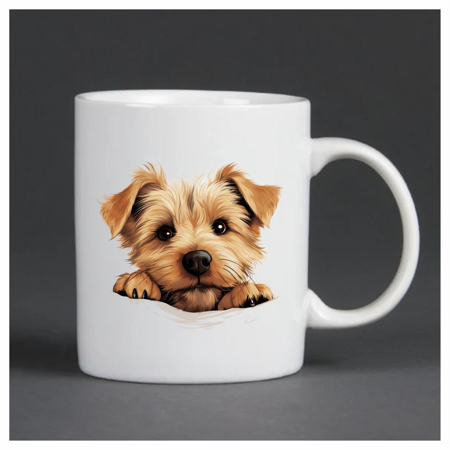 Brown Puppy Terrier Cute Face Vinyl Sticker Decal