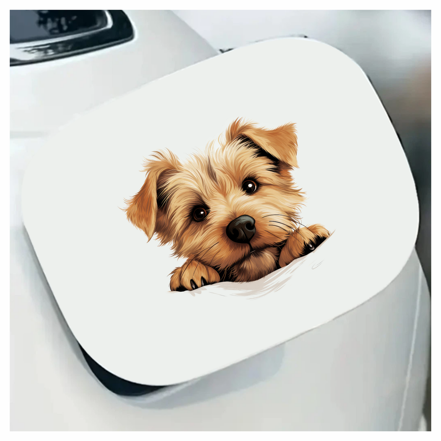 Brown Puppy Terrier Cute Face Vinyl Sticker Decal