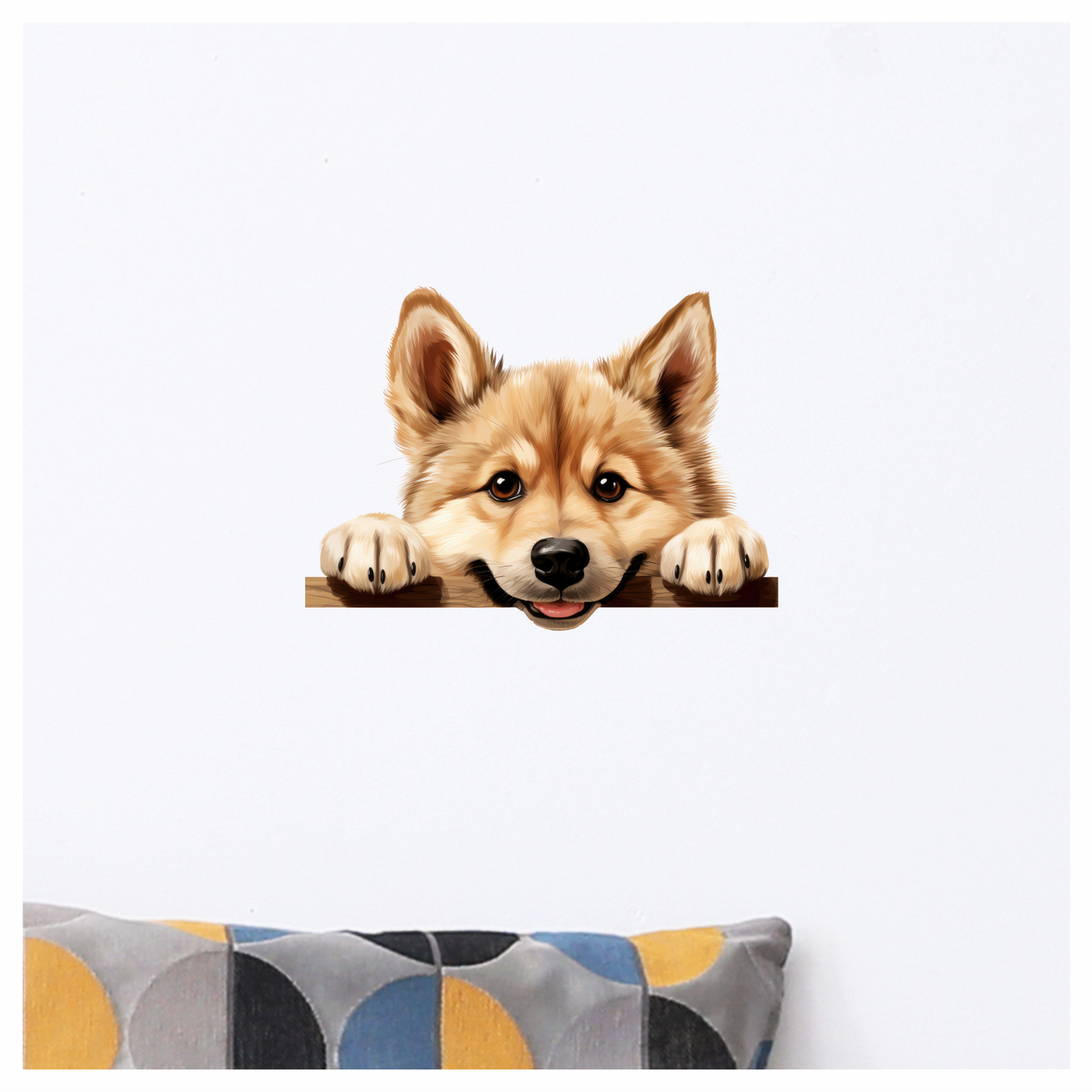 Brown Cute Dog Puppy Cartoon Vinyl Sticker Decal