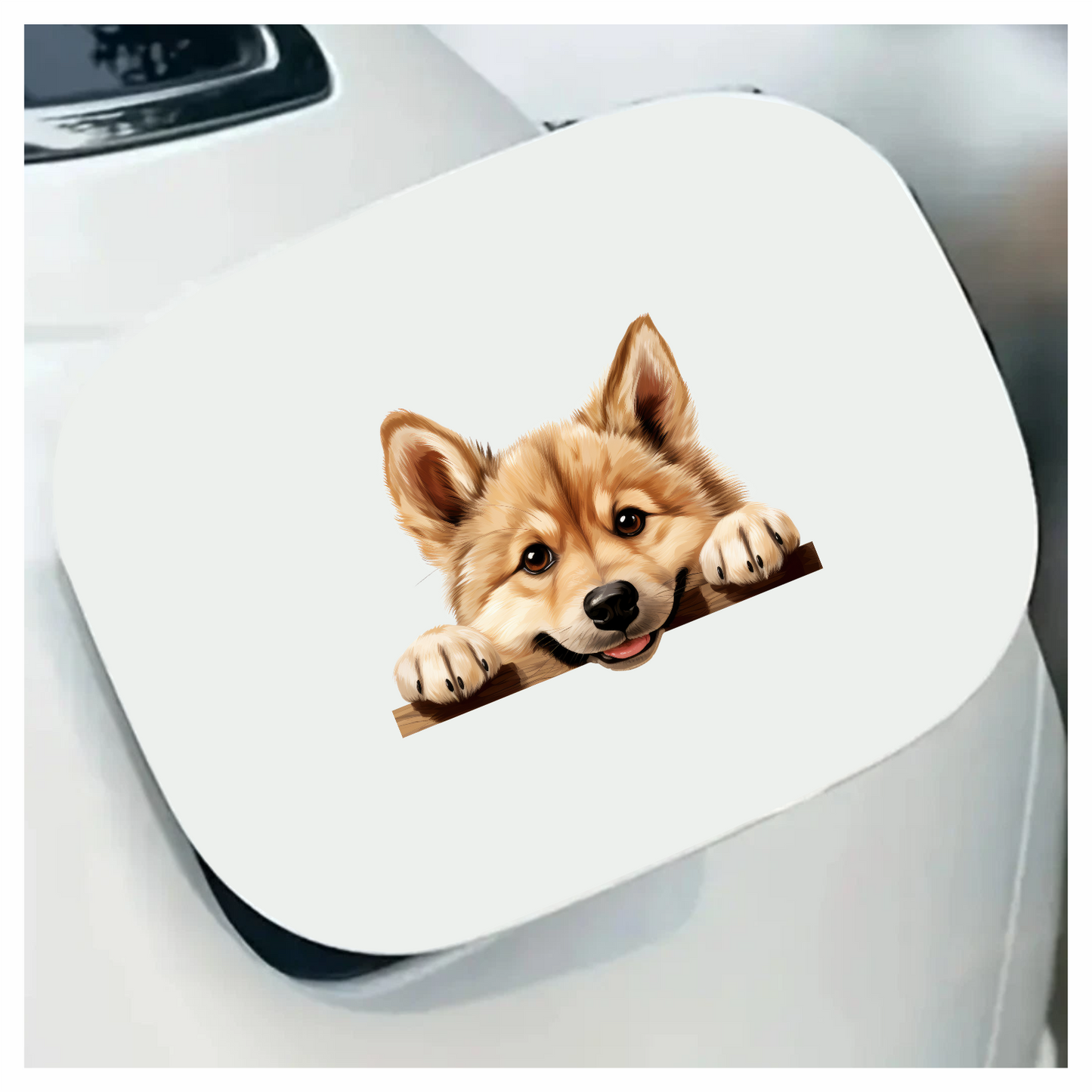Brown Cute Dog Puppy Cartoon Vinyl Sticker Decal