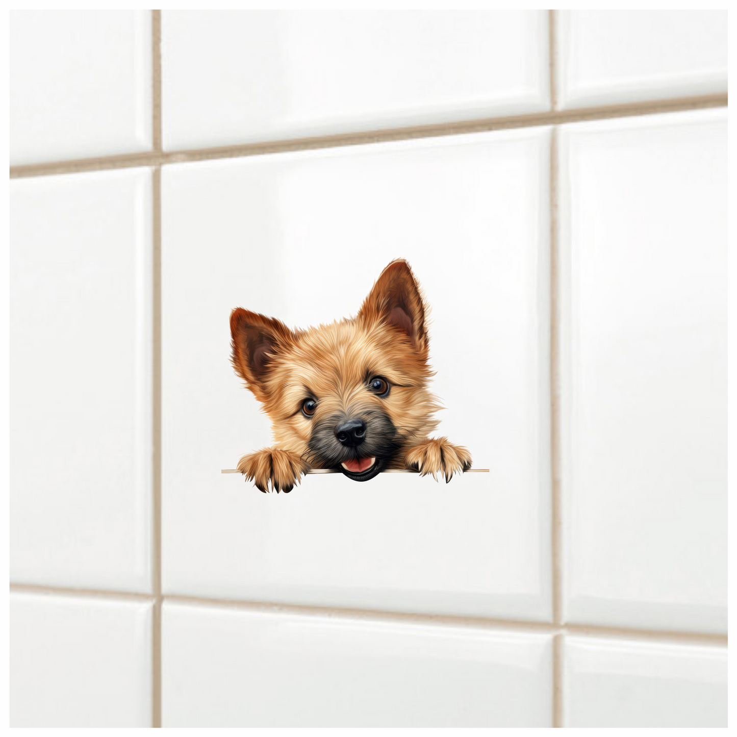 Brown Dog Terrier Puppy Cute Vinyl Sticker Decal
