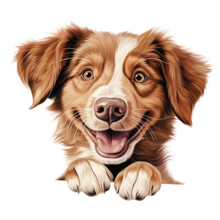 Brown Dog Happy Face Cartoon Vinyl Sticker Decal