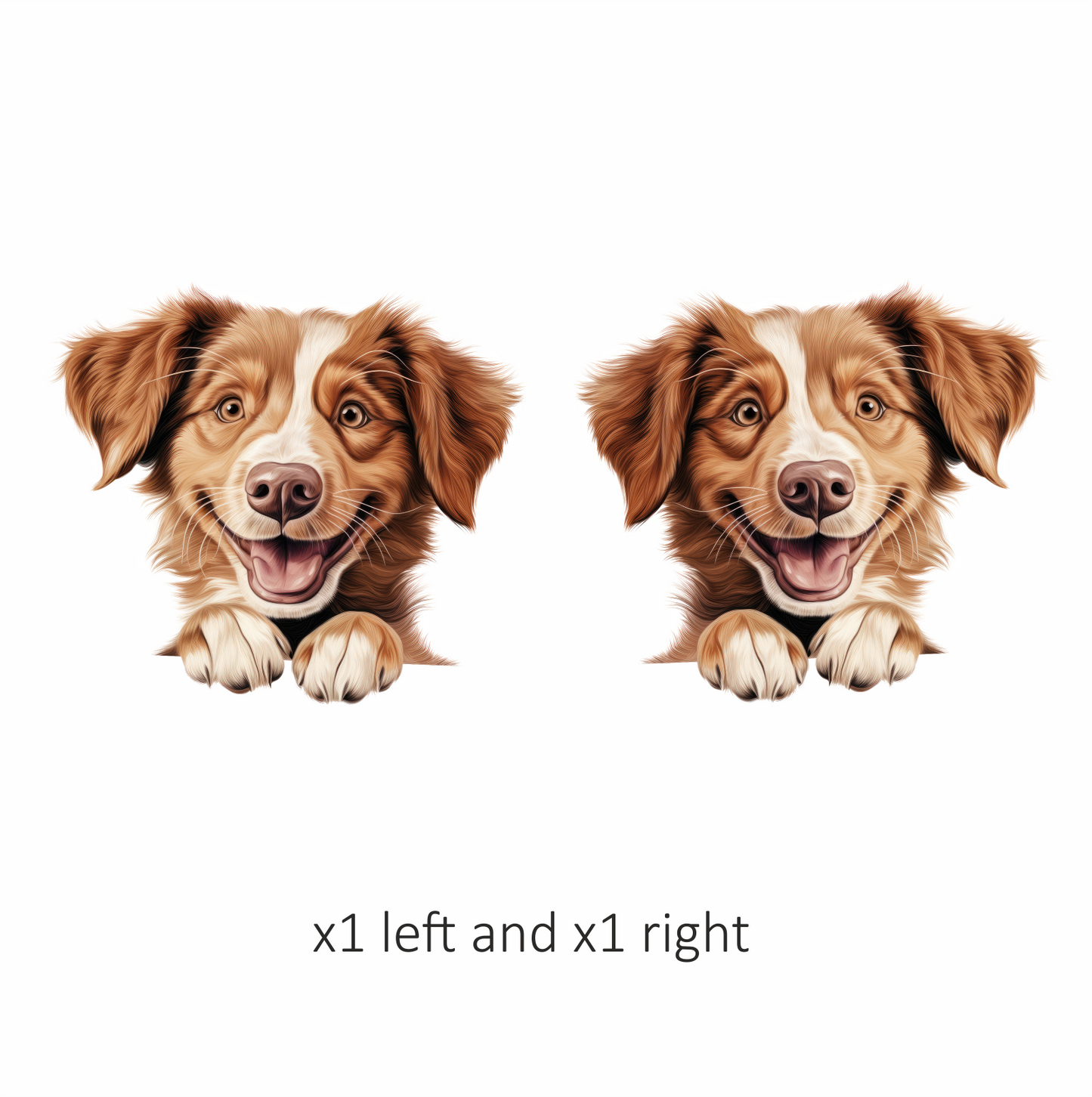 Brown Dog Happy Face Cartoon Vinyl Sticker Decal
