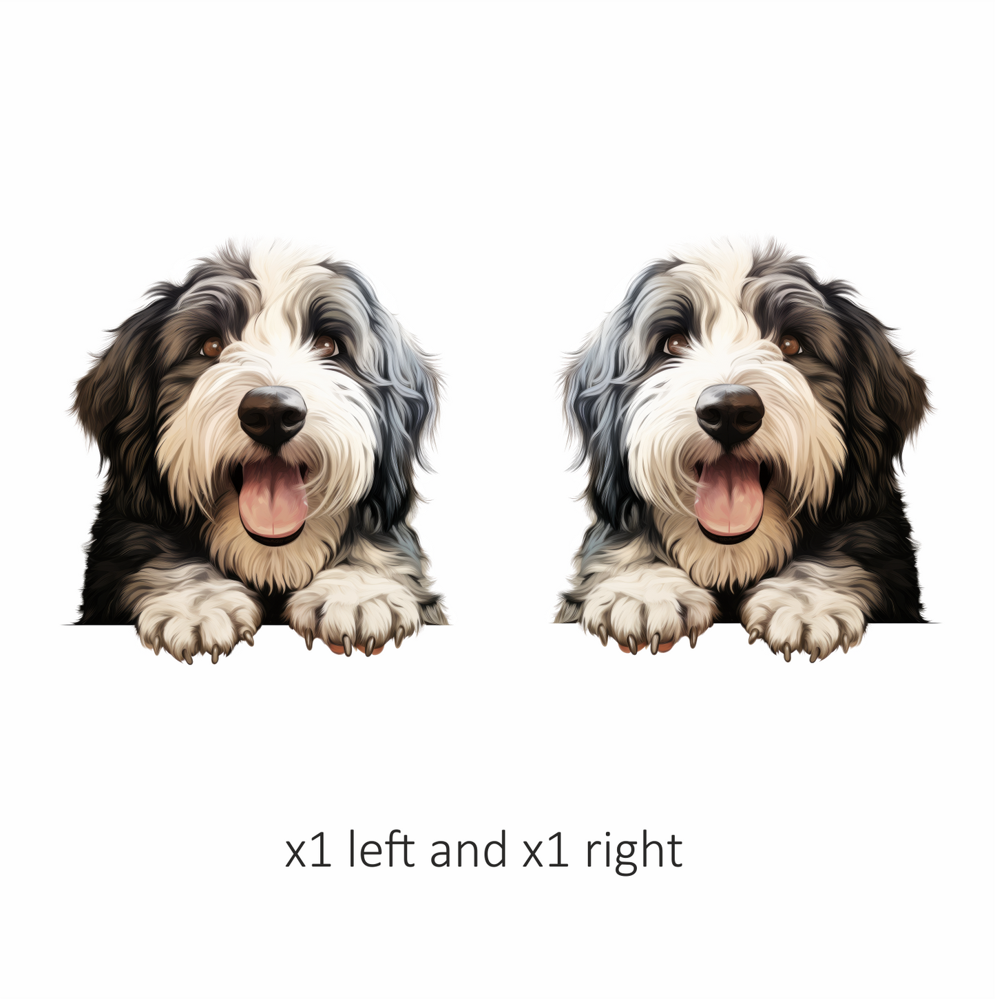 Black White Dog Bearded Collie Vinyl Sticker Decal
