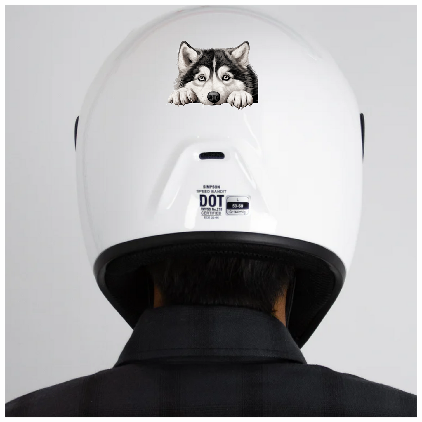 Black White Husky Dog Paws Vinyl Sticker Decal