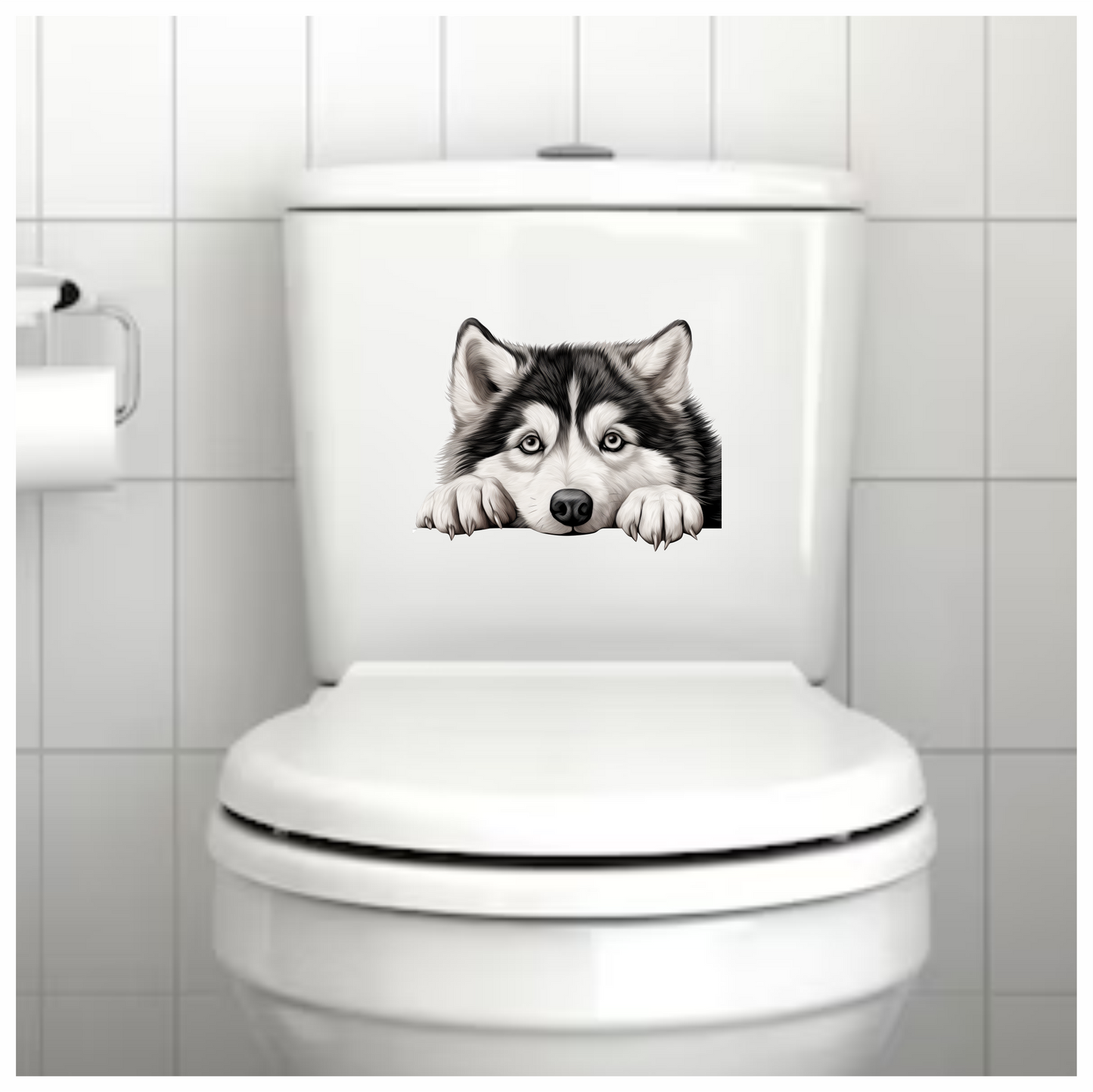 Black White Husky Dog Paws Vinyl Sticker Decal