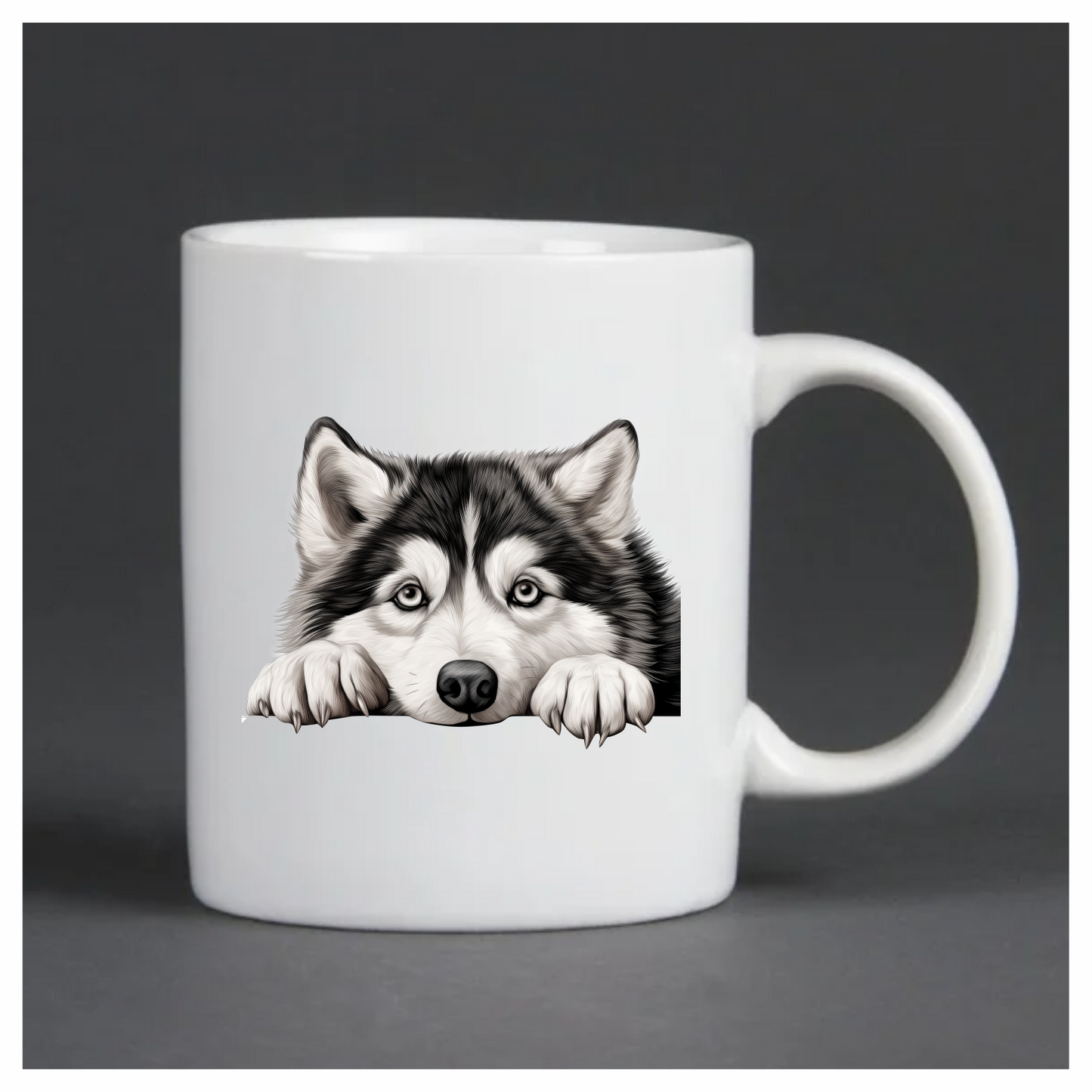 Black White Husky Dog Paws Vinyl Sticker Decal
