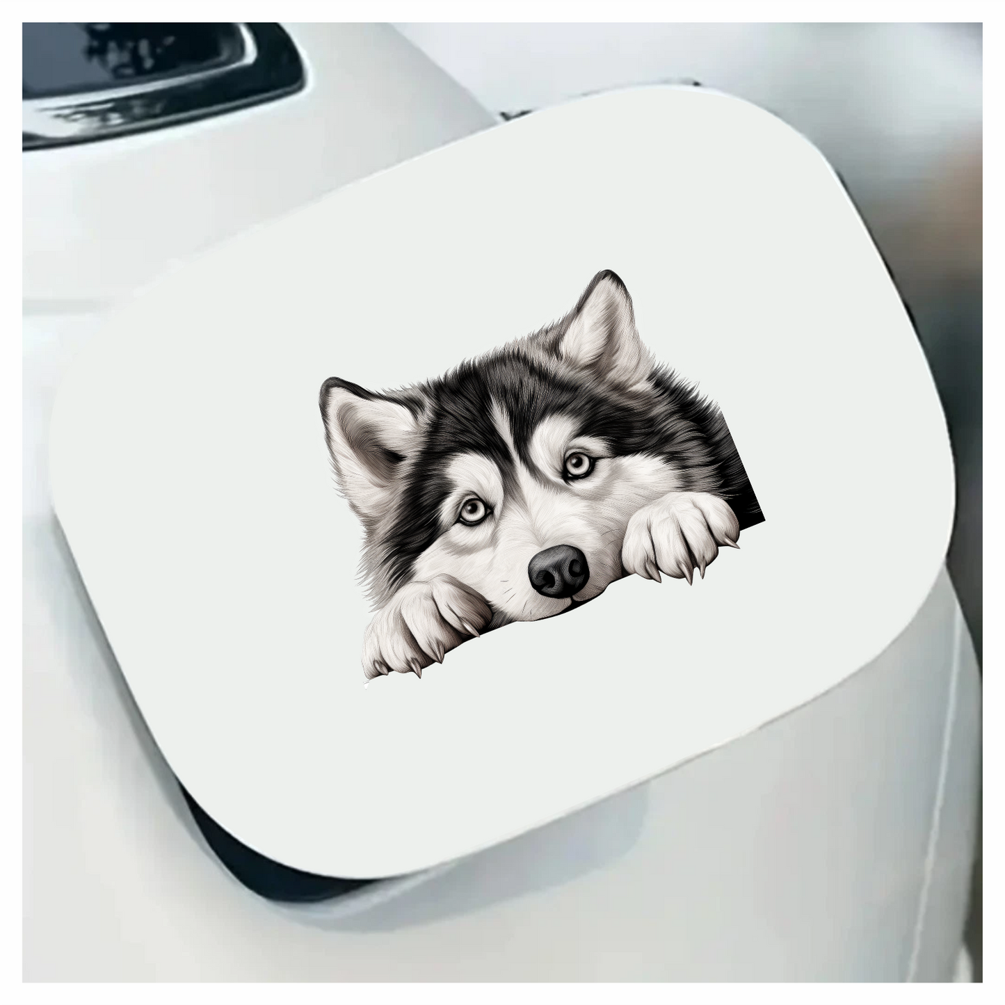 Black White Husky Dog Paws Vinyl Sticker Decal