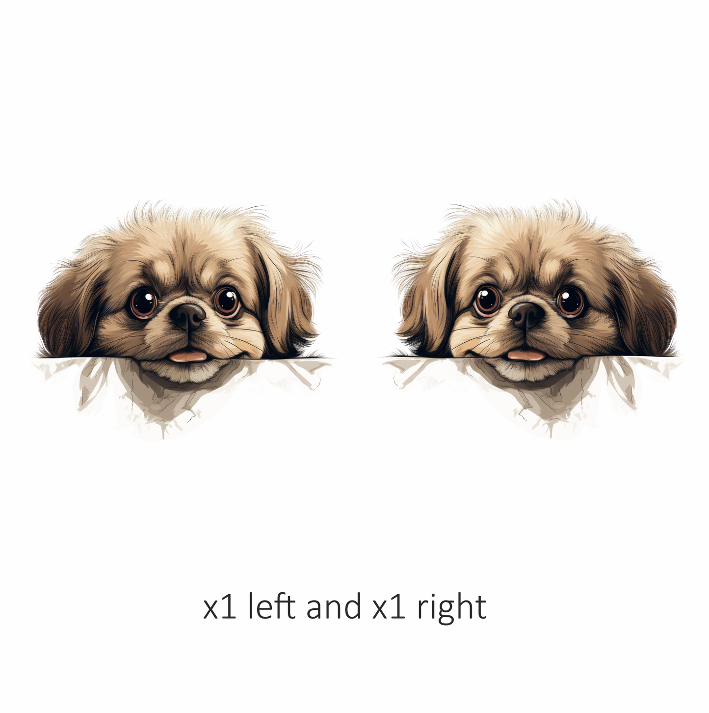 Brown Puppy Dog Pekingese Face Vinyl Sticker Decal