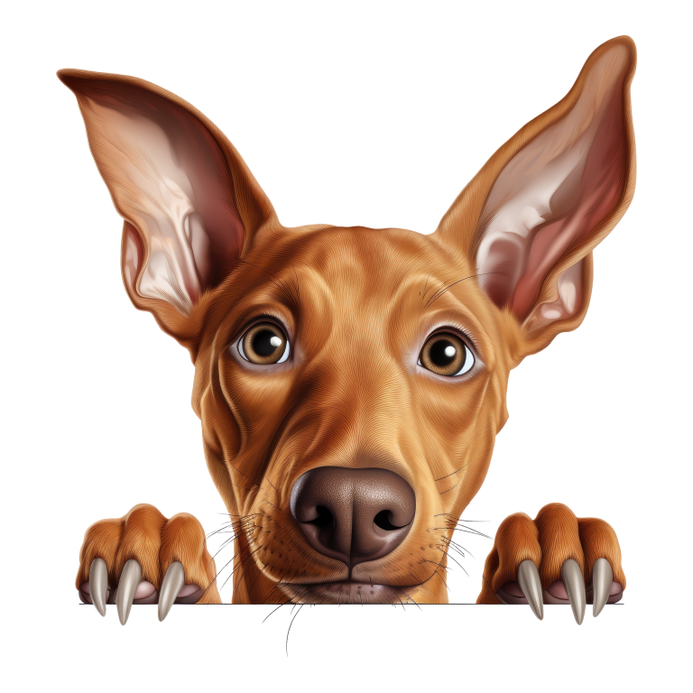 Brown Dog Large Ears Pointy Nails Vinyl Sticker Decal