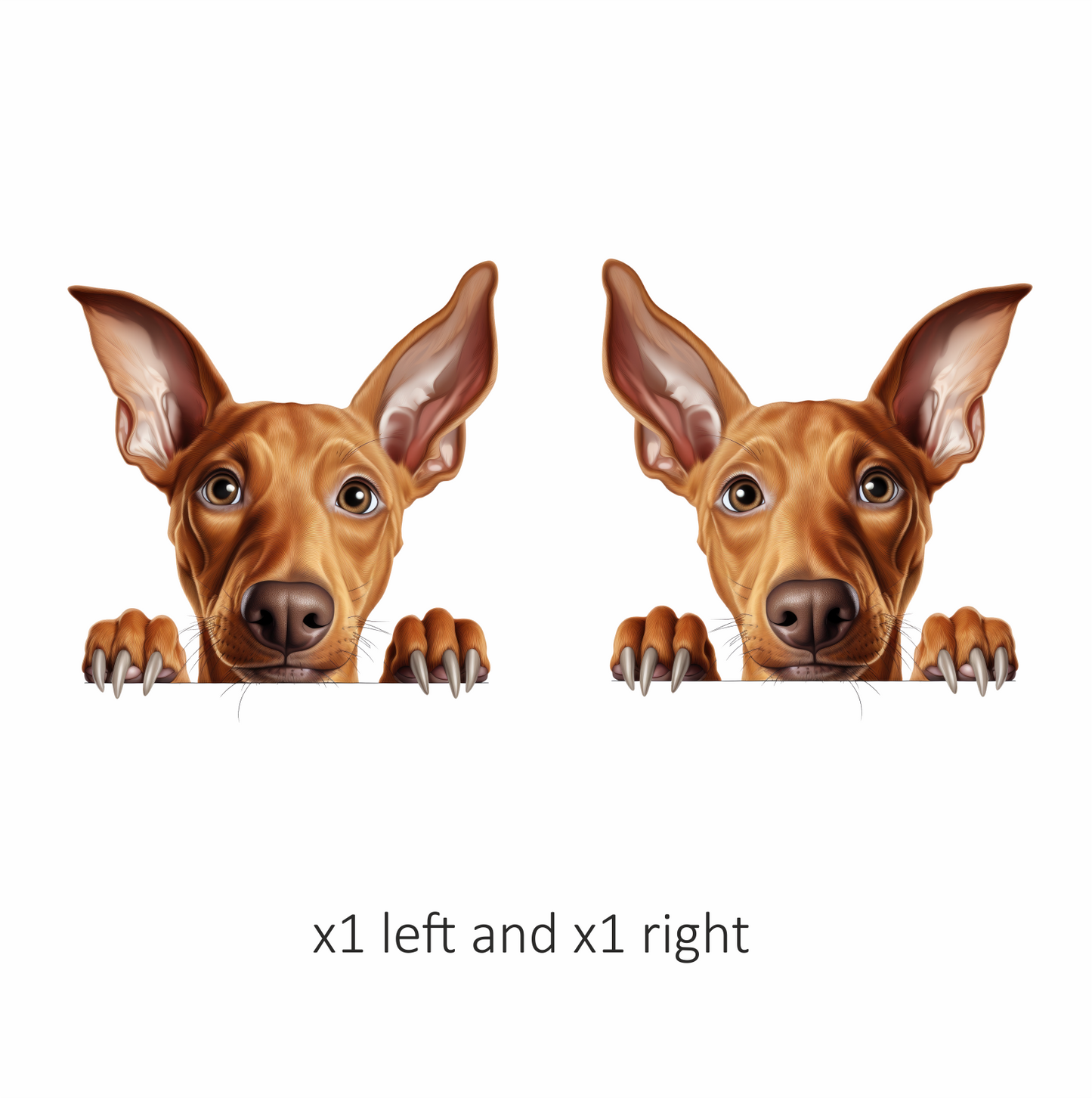 Brown Dog Large Ears Pointy Nails Vinyl Sticker Decal