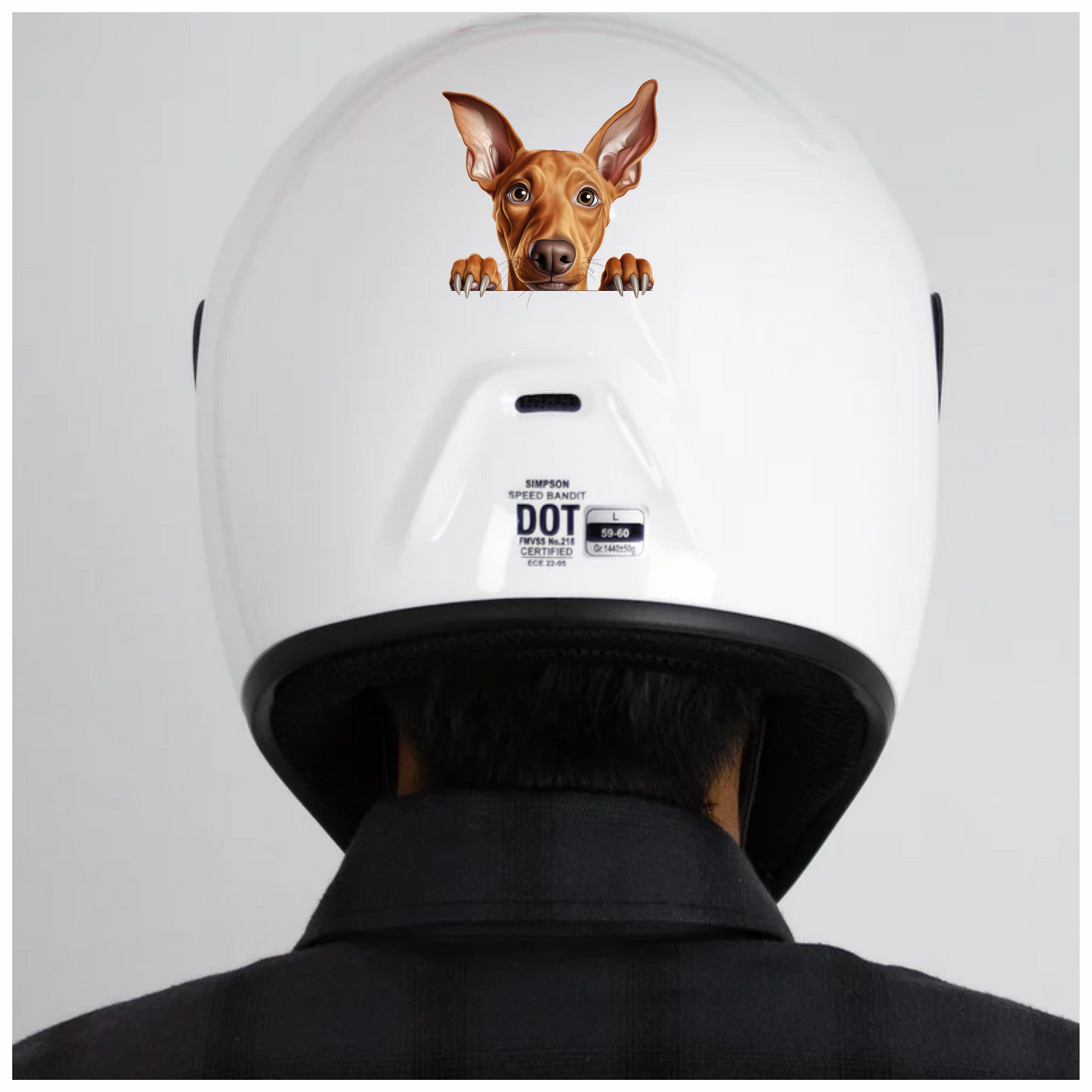 Brown Dog Large Ears Pointy Nails Vinyl Sticker Decal