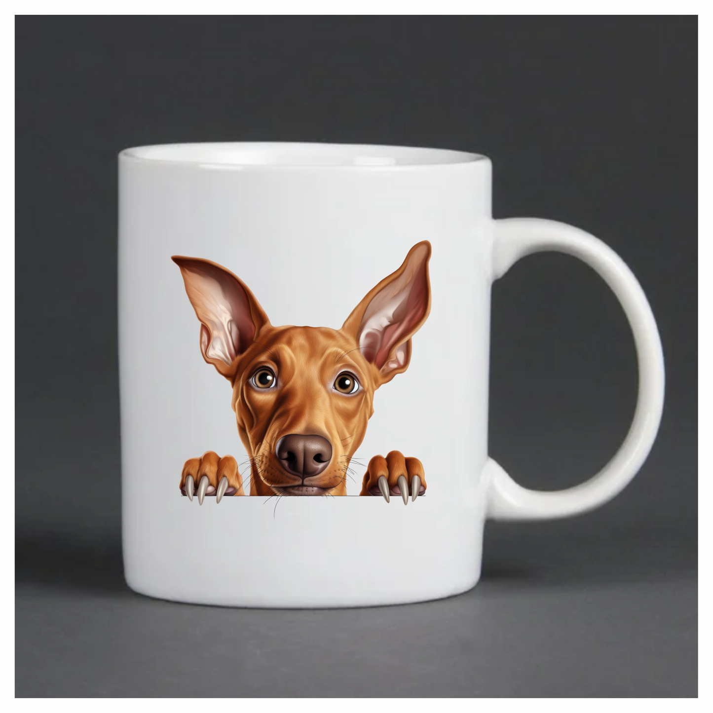 Brown Dog Large Ears Pointy Nails Vinyl Sticker Decal