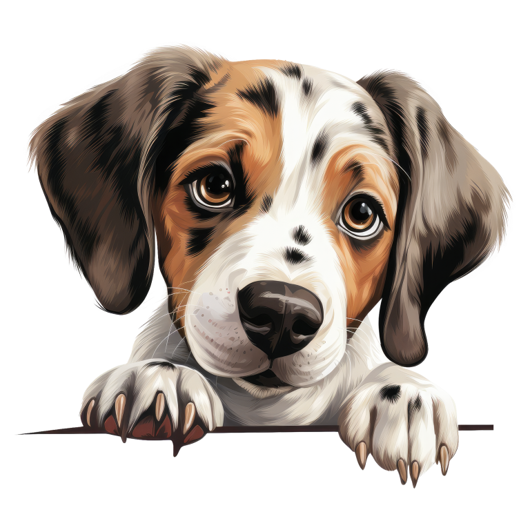 Brown White Puppy Beagle Cute Vinyl Sticker Decal