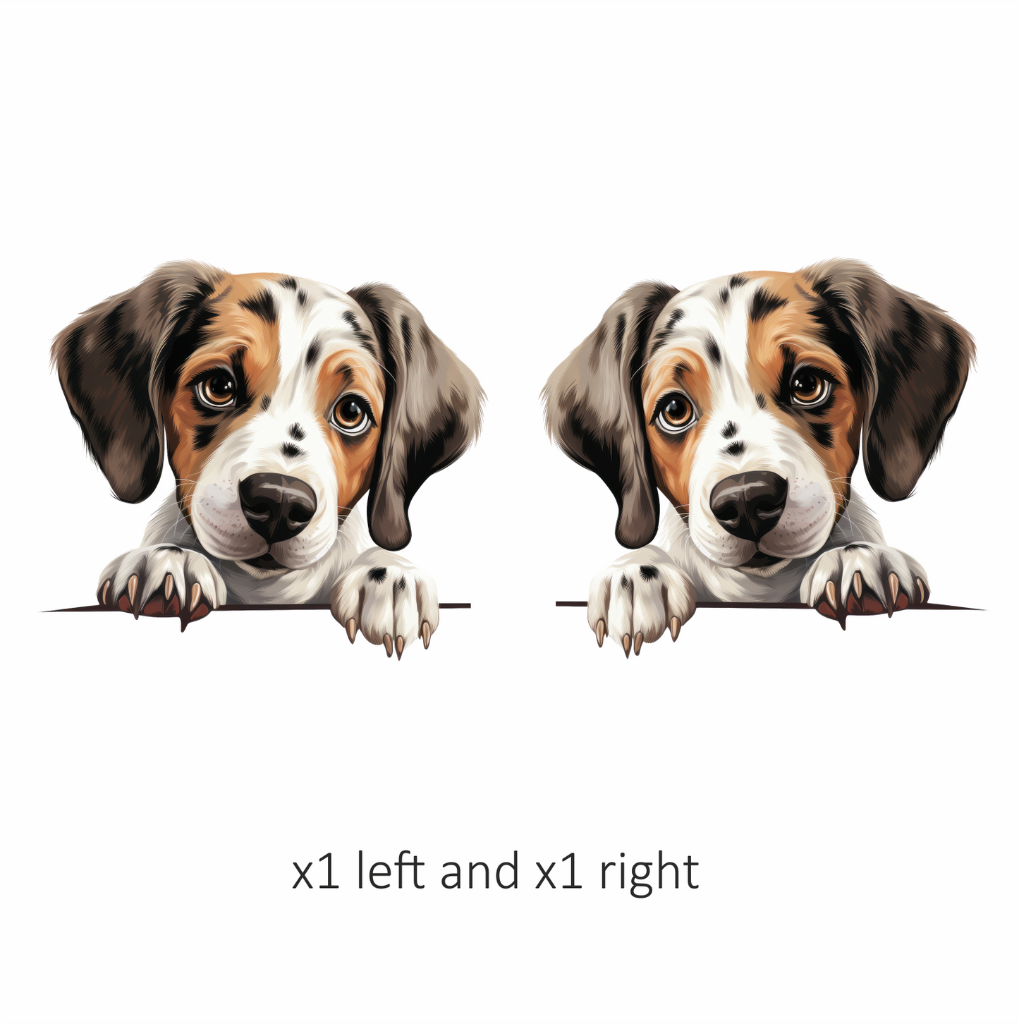 Brown White Puppy Beagle Cute Vinyl Sticker Decal