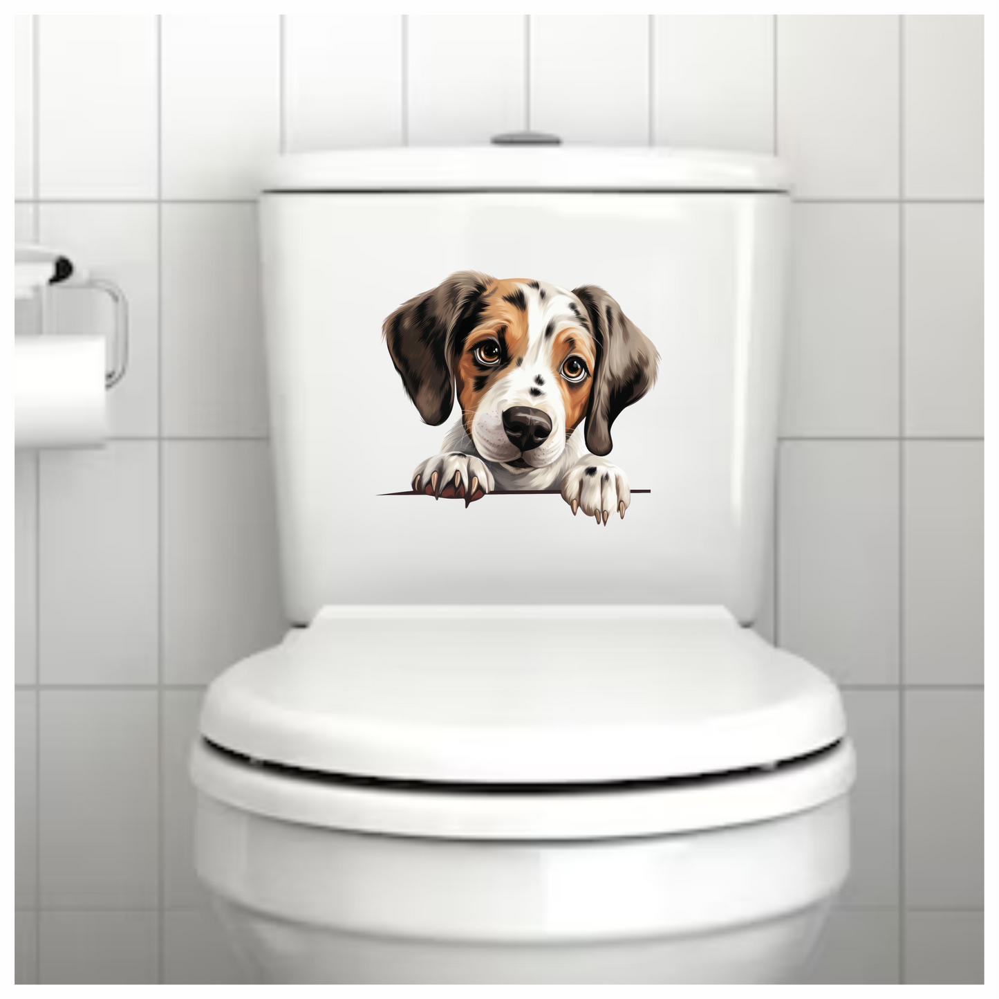 Brown White Puppy Beagle Cute Vinyl Sticker Decal
