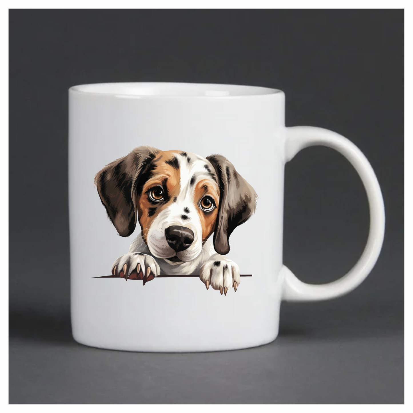 Brown White Puppy Beagle Cute Vinyl Sticker Decal