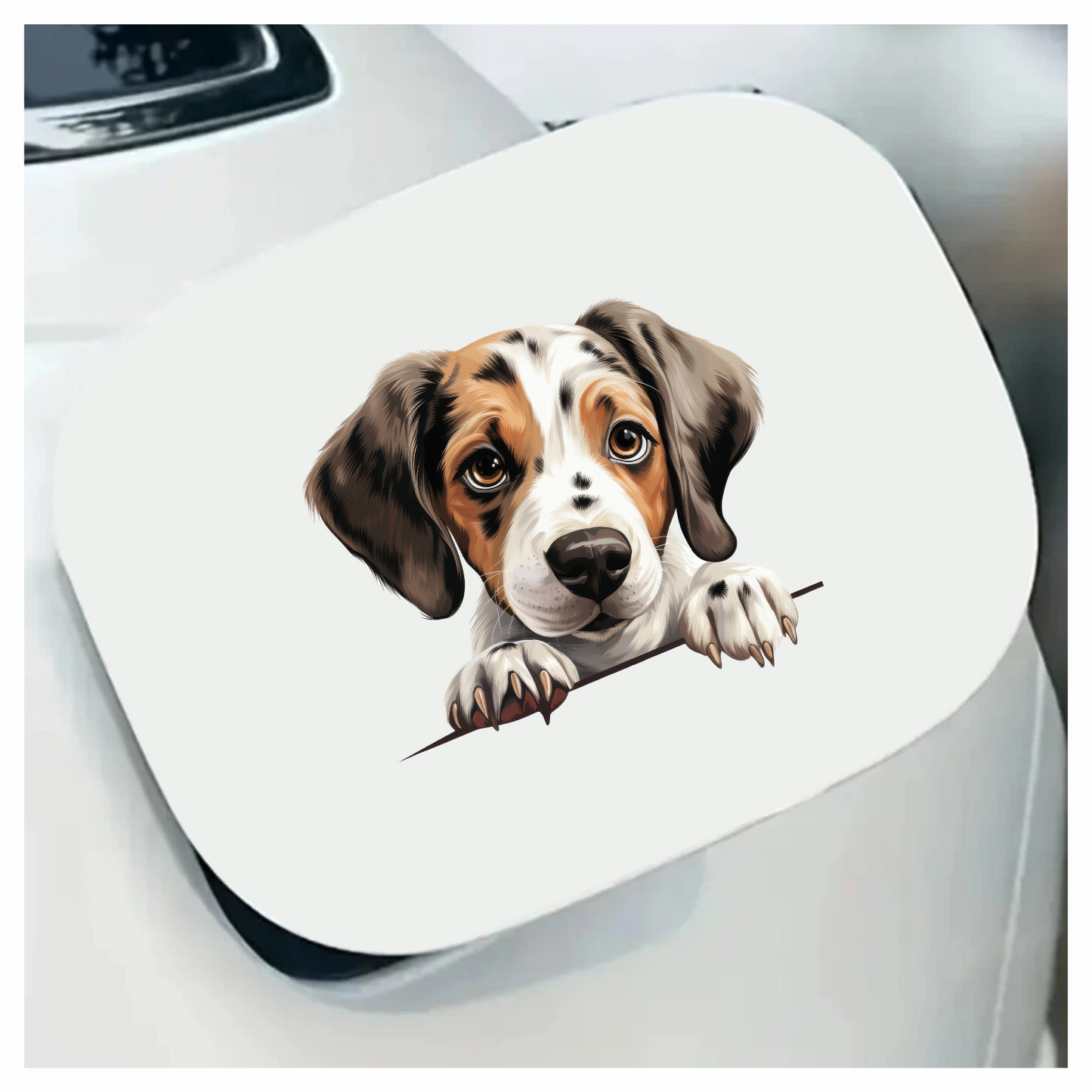 Brown White Puppy Beagle Cute Vinyl Sticker Decal