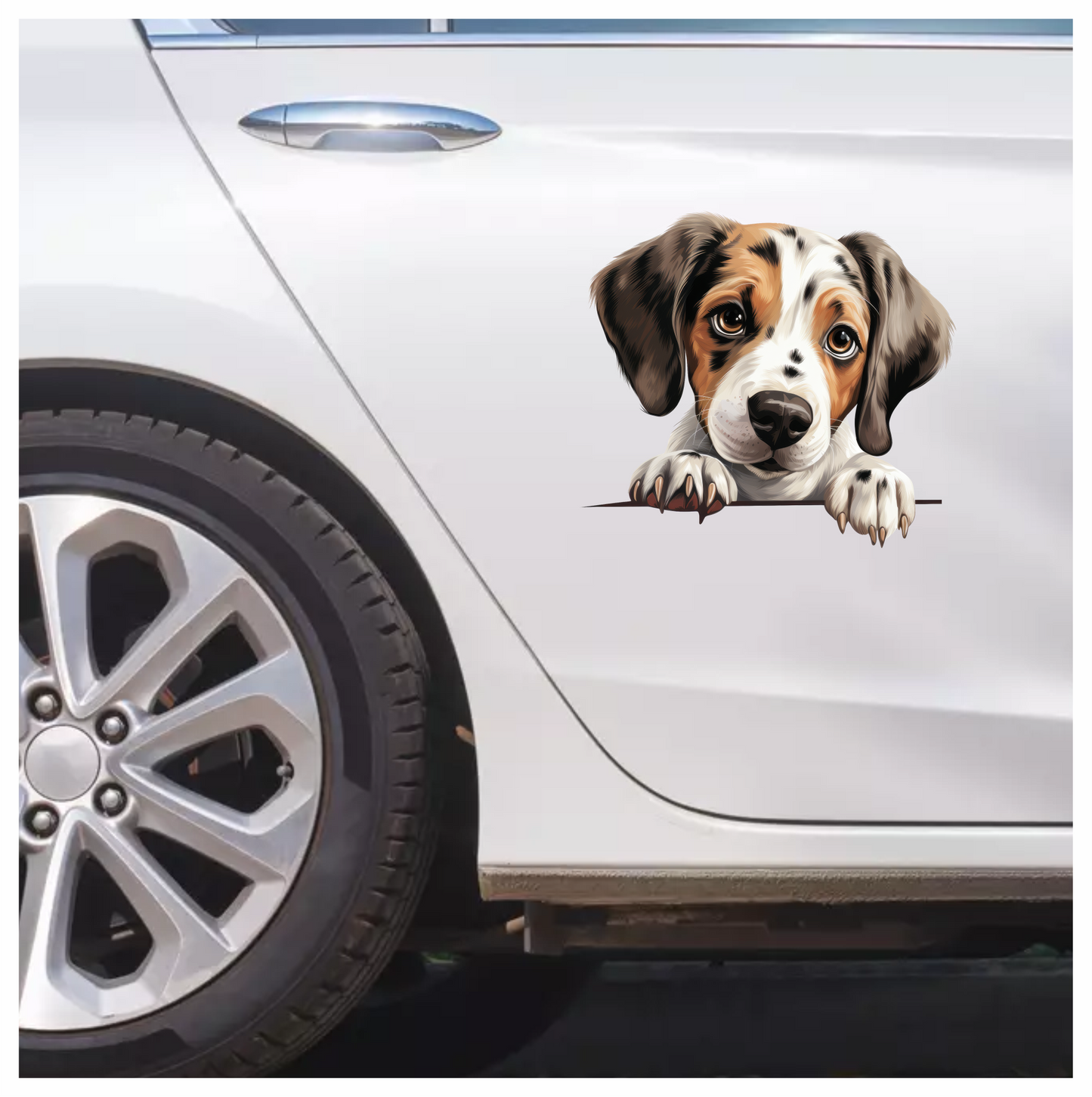 Brown White Puppy Beagle Cute Vinyl Sticker Decal