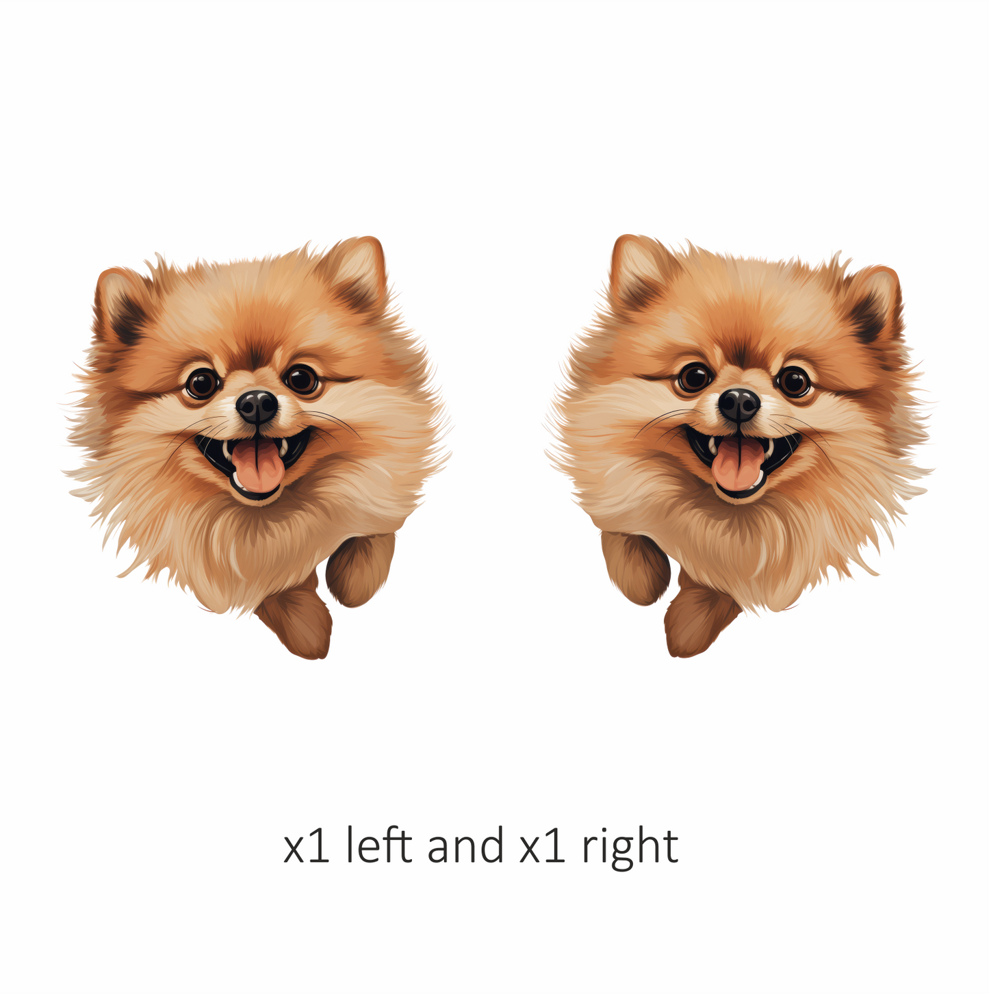 Brown Fluffy Pomeranian Dog Happy Vinyl Sticker Decal