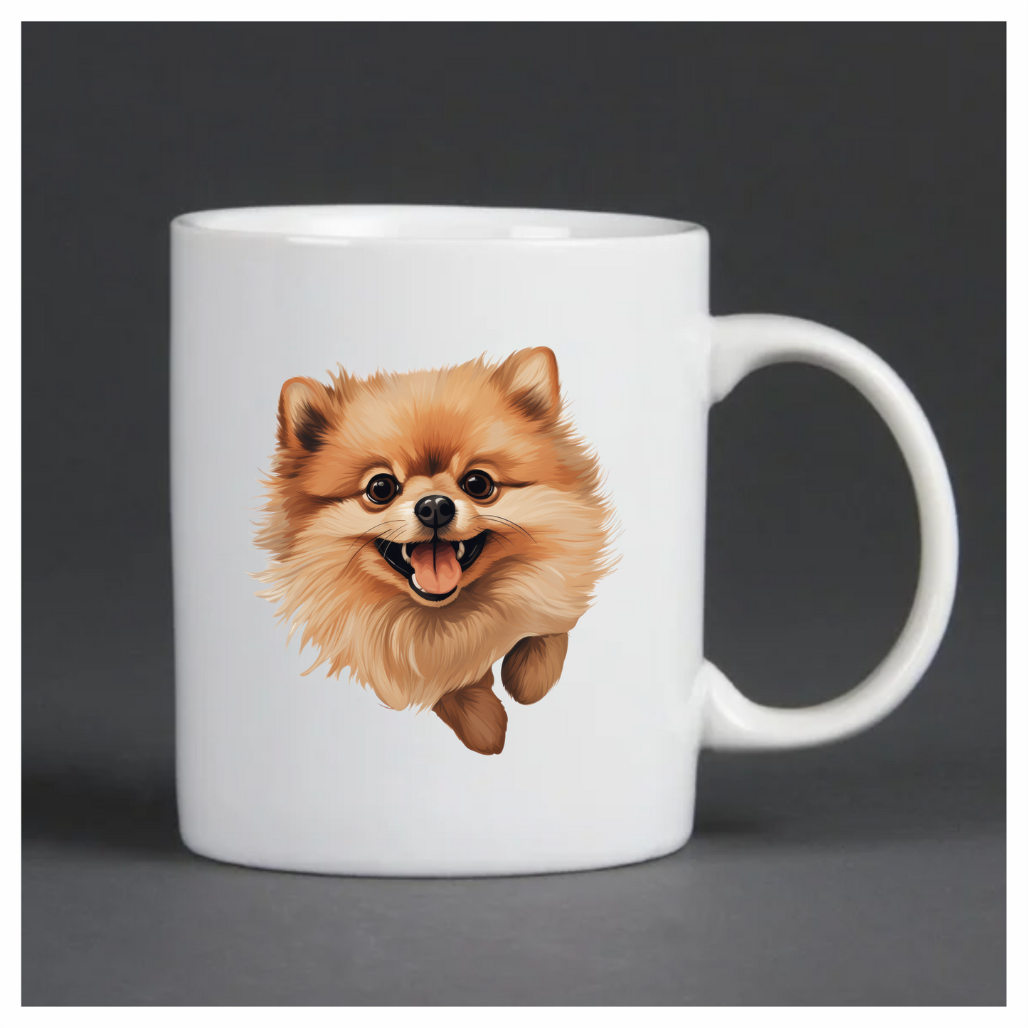 Brown Fluffy Pomeranian Dog Happy Vinyl Sticker Decal